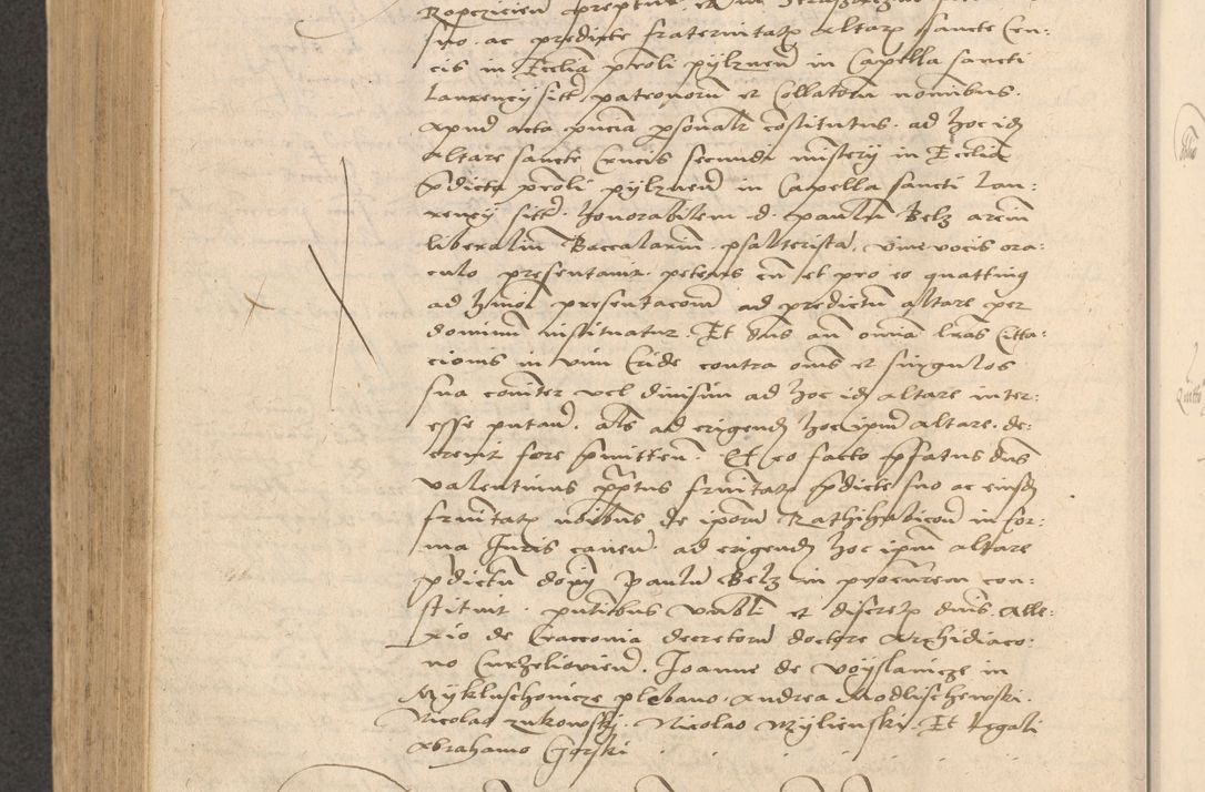 Zdjęcie nr 749 dla obiektu archiwalnego: Acta actorum causarum, sentenciarum et obligationum coram reverendo patre domino Thoma Roznowski canonico et reverendissimi in Christo patris et domini domini Patri Dei gratia Cracoviensis. Sabbato, 26 Octobris in ecclesiam suam solenniter recepti officialis generalis Cracoviensis dinita administratura, qua fungebatur post mortem reverendissimi olim felicis recordationis domini Joannis Choiecki episcopi Cracoviensis et Regni Polonie cancelarii anno presenti currenti videlicet 1538, die 11 Marcii Piotrcovie in comiciis celebratis circiter 23 horam defuncti sepulto corpore nona eiusdemque obsequiis X respective Aprilis peractis electo sub indictione XI, pontificatu vero sanctissimi in Christo patris et domini nostri domini Pauli divina providencia pape tercii foeliciter moderni, anno quarto, incepta felicibus auspiciis continuantur ordine processu infrascripto