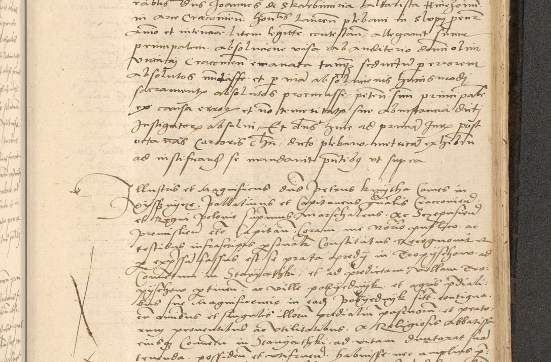 Zdjęcie nr 748 dla obiektu archiwalnego: Acta actorum causarum, sentenciarum et obligationum coram reverendo patre domino Thoma Roznowski canonico et reverendissimi in Christo patris et domini domini Patri Dei gratia Cracoviensis. Sabbato, 26 Octobris in ecclesiam suam solenniter recepti officialis generalis Cracoviensis dinita administratura, qua fungebatur post mortem reverendissimi olim felicis recordationis domini Joannis Choiecki episcopi Cracoviensis et Regni Polonie cancelarii anno presenti currenti videlicet 1538, die 11 Marcii Piotrcovie in comiciis celebratis circiter 23 horam defuncti sepulto corpore nona eiusdemque obsequiis X respective Aprilis peractis electo sub indictione XI, pontificatu vero sanctissimi in Christo patris et domini nostri domini Pauli divina providencia pape tercii foeliciter moderni, anno quarto, incepta felicibus auspiciis continuantur ordine processu infrascripto