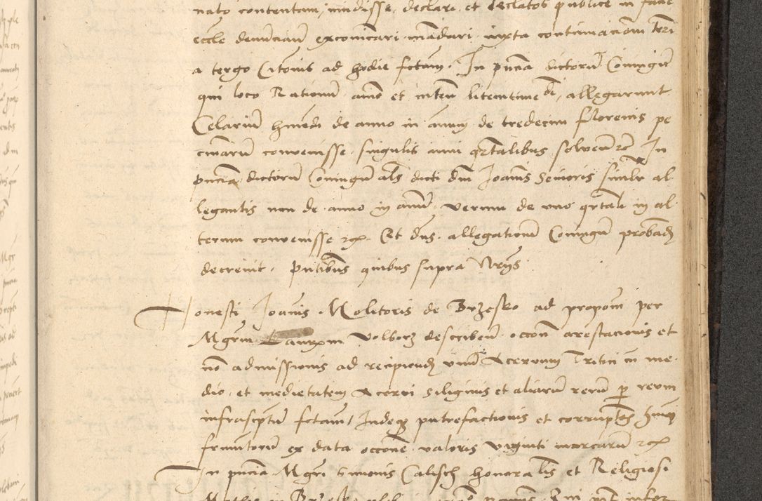 Zdjęcie nr 736 dla obiektu archiwalnego: Acta actorum causarum, sentenciarum et obligationum coram reverendo patre domino Thoma Roznowski canonico et reverendissimi in Christo patris et domini domini Patri Dei gratia Cracoviensis. Sabbato, 26 Octobris in ecclesiam suam solenniter recepti officialis generalis Cracoviensis dinita administratura, qua fungebatur post mortem reverendissimi olim felicis recordationis domini Joannis Choiecki episcopi Cracoviensis et Regni Polonie cancelarii anno presenti currenti videlicet 1538, die 11 Marcii Piotrcovie in comiciis celebratis circiter 23 horam defuncti sepulto corpore nona eiusdemque obsequiis X respective Aprilis peractis electo sub indictione XI, pontificatu vero sanctissimi in Christo patris et domini nostri domini Pauli divina providencia pape tercii foeliciter moderni, anno quarto, incepta felicibus auspiciis continuantur ordine processu infrascripto