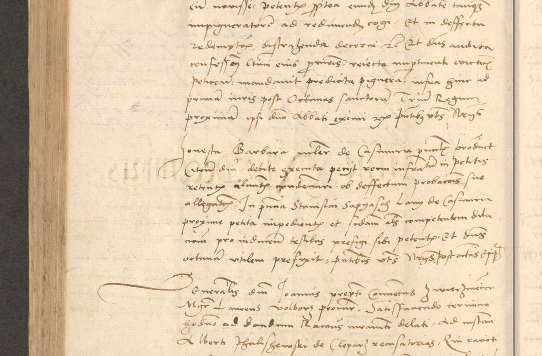 Zdjęcie nr 723 dla obiektu archiwalnego: Acta actorum causarum, sentenciarum et obligationum coram reverendo patre domino Thoma Roznowski canonico et reverendissimi in Christo patris et domini domini Patri Dei gratia Cracoviensis. Sabbato, 26 Octobris in ecclesiam suam solenniter recepti officialis generalis Cracoviensis dinita administratura, qua fungebatur post mortem reverendissimi olim felicis recordationis domini Joannis Choiecki episcopi Cracoviensis et Regni Polonie cancelarii anno presenti currenti videlicet 1538, die 11 Marcii Piotrcovie in comiciis celebratis circiter 23 horam defuncti sepulto corpore nona eiusdemque obsequiis X respective Aprilis peractis electo sub indictione XI, pontificatu vero sanctissimi in Christo patris et domini nostri domini Pauli divina providencia pape tercii foeliciter moderni, anno quarto, incepta felicibus auspiciis continuantur ordine processu infrascripto