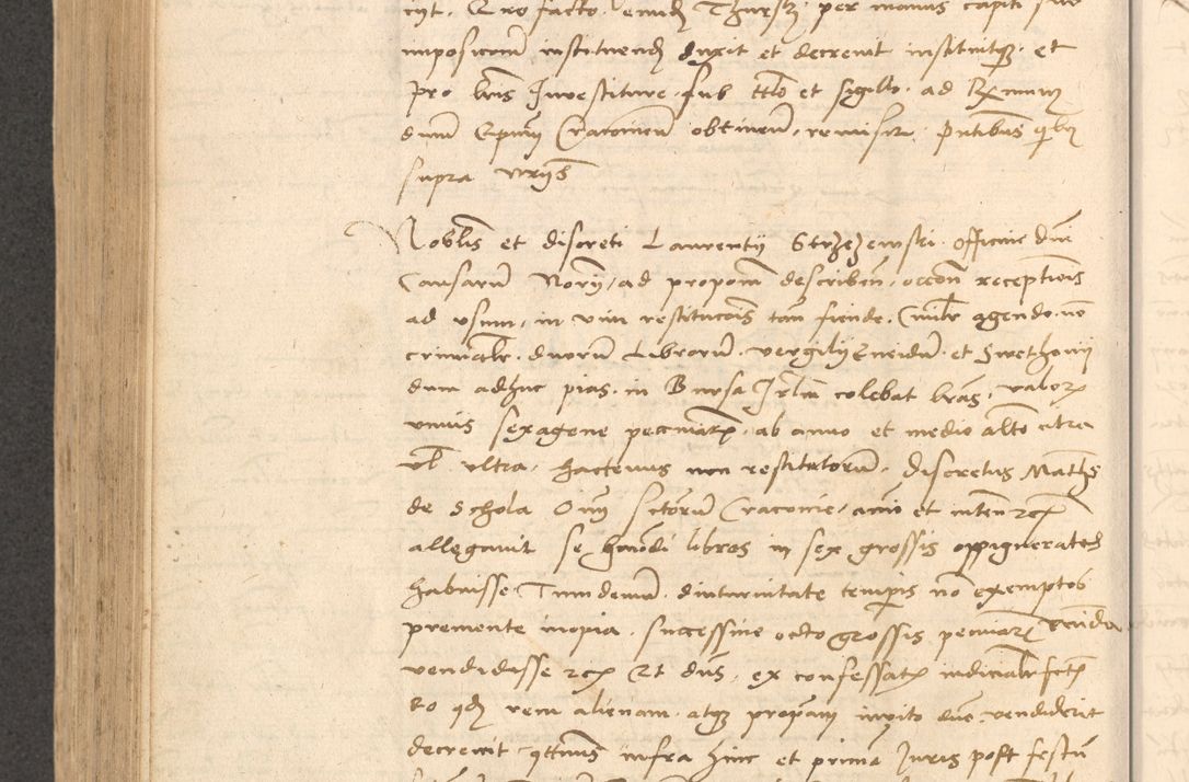 Zdjęcie nr 707 dla obiektu archiwalnego: Acta actorum causarum, sentenciarum et obligationum coram reverendo patre domino Thoma Roznowski canonico et reverendissimi in Christo patris et domini domini Patri Dei gratia Cracoviensis. Sabbato, 26 Octobris in ecclesiam suam solenniter recepti officialis generalis Cracoviensis dinita administratura, qua fungebatur post mortem reverendissimi olim felicis recordationis domini Joannis Choiecki episcopi Cracoviensis et Regni Polonie cancelarii anno presenti currenti videlicet 1538, die 11 Marcii Piotrcovie in comiciis celebratis circiter 23 horam defuncti sepulto corpore nona eiusdemque obsequiis X respective Aprilis peractis electo sub indictione XI, pontificatu vero sanctissimi in Christo patris et domini nostri domini Pauli divina providencia pape tercii foeliciter moderni, anno quarto, incepta felicibus auspiciis continuantur ordine processu infrascripto