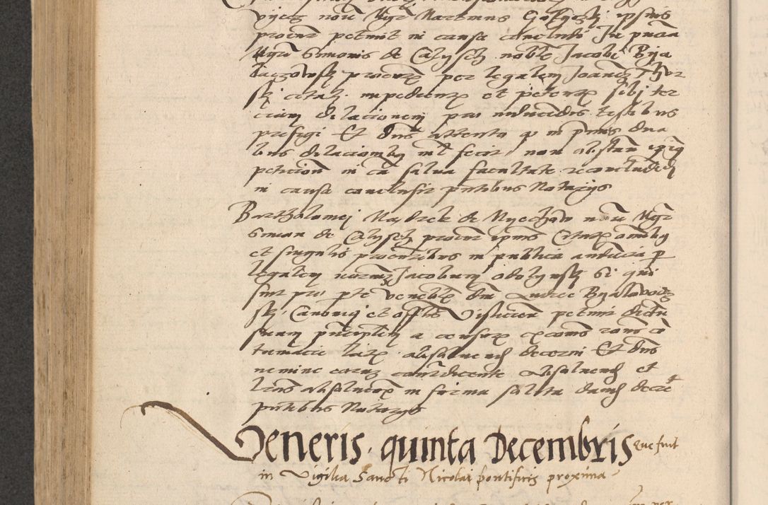 Zdjęcie nr 703 dla obiektu archiwalnego: Acta actorum causarum, sentenciarum et obligationum coram reverendo patre domino Thoma Roznowski canonico et reverendissimi in Christo patris et domini domini Patri Dei gratia Cracoviensis. Sabbato, 26 Octobris in ecclesiam suam solenniter recepti officialis generalis Cracoviensis dinita administratura, qua fungebatur post mortem reverendissimi olim felicis recordationis domini Joannis Choiecki episcopi Cracoviensis et Regni Polonie cancelarii anno presenti currenti videlicet 1538, die 11 Marcii Piotrcovie in comiciis celebratis circiter 23 horam defuncti sepulto corpore nona eiusdemque obsequiis X respective Aprilis peractis electo sub indictione XI, pontificatu vero sanctissimi in Christo patris et domini nostri domini Pauli divina providencia pape tercii foeliciter moderni, anno quarto, incepta felicibus auspiciis continuantur ordine processu infrascripto