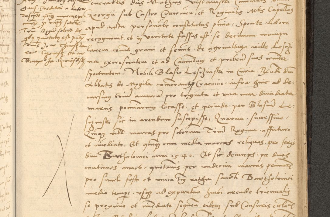 Zdjęcie nr 682 dla obiektu archiwalnego: Acta actorum causarum, sentenciarum et obligationum coram reverendo patre domino Thoma Roznowski canonico et reverendissimi in Christo patris et domini domini Patri Dei gratia Cracoviensis. Sabbato, 26 Octobris in ecclesiam suam solenniter recepti officialis generalis Cracoviensis dinita administratura, qua fungebatur post mortem reverendissimi olim felicis recordationis domini Joannis Choiecki episcopi Cracoviensis et Regni Polonie cancelarii anno presenti currenti videlicet 1538, die 11 Marcii Piotrcovie in comiciis celebratis circiter 23 horam defuncti sepulto corpore nona eiusdemque obsequiis X respective Aprilis peractis electo sub indictione XI, pontificatu vero sanctissimi in Christo patris et domini nostri domini Pauli divina providencia pape tercii foeliciter moderni, anno quarto, incepta felicibus auspiciis continuantur ordine processu infrascripto