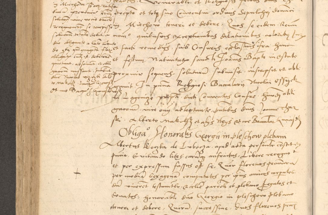 Zdjęcie nr 673 dla obiektu archiwalnego: Acta actorum causarum, sentenciarum et obligationum coram reverendo patre domino Thoma Roznowski canonico et reverendissimi in Christo patris et domini domini Patri Dei gratia Cracoviensis. Sabbato, 26 Octobris in ecclesiam suam solenniter recepti officialis generalis Cracoviensis dinita administratura, qua fungebatur post mortem reverendissimi olim felicis recordationis domini Joannis Choiecki episcopi Cracoviensis et Regni Polonie cancelarii anno presenti currenti videlicet 1538, die 11 Marcii Piotrcovie in comiciis celebratis circiter 23 horam defuncti sepulto corpore nona eiusdemque obsequiis X respective Aprilis peractis electo sub indictione XI, pontificatu vero sanctissimi in Christo patris et domini nostri domini Pauli divina providencia pape tercii foeliciter moderni, anno quarto, incepta felicibus auspiciis continuantur ordine processu infrascripto