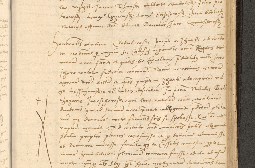 Zdjęcie nr 664 dla obiektu archiwalnego: Acta actorum causarum, sentenciarum et obligationum coram reverendo patre domino Thoma Roznowski canonico et reverendissimi in Christo patris et domini domini Patri Dei gratia Cracoviensis. Sabbato, 26 Octobris in ecclesiam suam solenniter recepti officialis generalis Cracoviensis dinita administratura, qua fungebatur post mortem reverendissimi olim felicis recordationis domini Joannis Choiecki episcopi Cracoviensis et Regni Polonie cancelarii anno presenti currenti videlicet 1538, die 11 Marcii Piotrcovie in comiciis celebratis circiter 23 horam defuncti sepulto corpore nona eiusdemque obsequiis X respective Aprilis peractis electo sub indictione XI, pontificatu vero sanctissimi in Christo patris et domini nostri domini Pauli divina providencia pape tercii foeliciter moderni, anno quarto, incepta felicibus auspiciis continuantur ordine processu infrascripto
