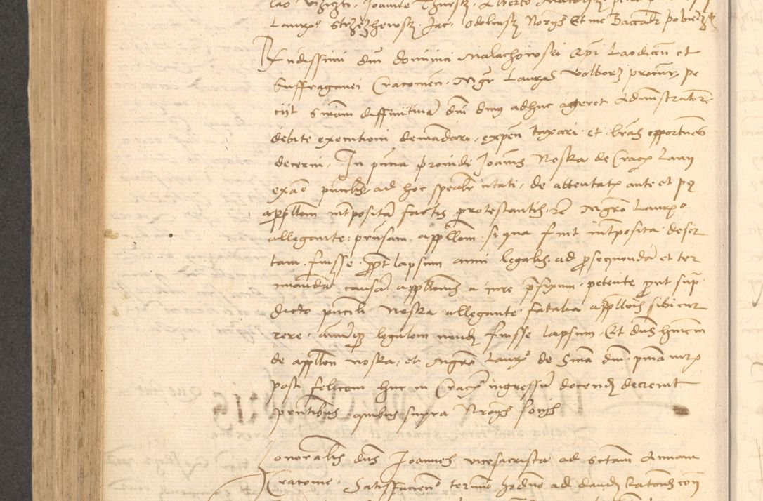 Zdjęcie nr 655 dla obiektu archiwalnego: Acta actorum causarum, sentenciarum et obligationum coram reverendo patre domino Thoma Roznowski canonico et reverendissimi in Christo patris et domini domini Patri Dei gratia Cracoviensis. Sabbato, 26 Octobris in ecclesiam suam solenniter recepti officialis generalis Cracoviensis dinita administratura, qua fungebatur post mortem reverendissimi olim felicis recordationis domini Joannis Choiecki episcopi Cracoviensis et Regni Polonie cancelarii anno presenti currenti videlicet 1538, die 11 Marcii Piotrcovie in comiciis celebratis circiter 23 horam defuncti sepulto corpore nona eiusdemque obsequiis X respective Aprilis peractis electo sub indictione XI, pontificatu vero sanctissimi in Christo patris et domini nostri domini Pauli divina providencia pape tercii foeliciter moderni, anno quarto, incepta felicibus auspiciis continuantur ordine processu infrascripto