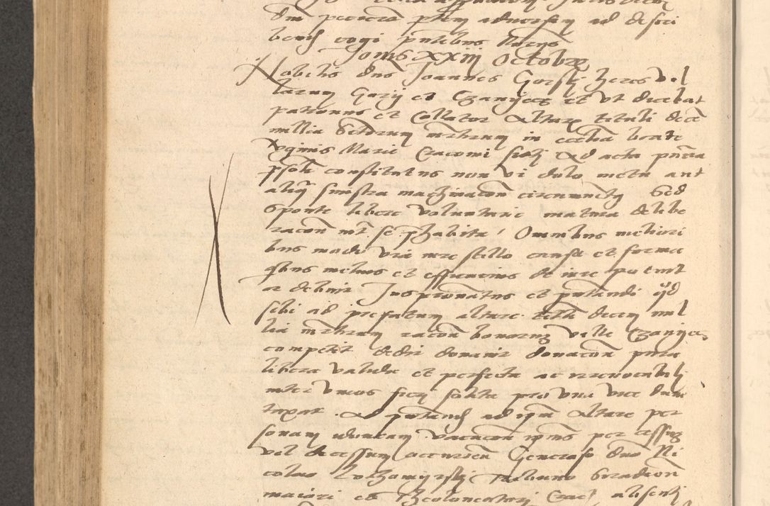 Zdjęcie nr 645 dla obiektu archiwalnego: Acta actorum causarum, sentenciarum et obligationum coram reverendo patre domino Thoma Roznowski canonico et reverendissimi in Christo patris et domini domini Patri Dei gratia Cracoviensis. Sabbato, 26 Octobris in ecclesiam suam solenniter recepti officialis generalis Cracoviensis dinita administratura, qua fungebatur post mortem reverendissimi olim felicis recordationis domini Joannis Choiecki episcopi Cracoviensis et Regni Polonie cancelarii anno presenti currenti videlicet 1538, die 11 Marcii Piotrcovie in comiciis celebratis circiter 23 horam defuncti sepulto corpore nona eiusdemque obsequiis X respective Aprilis peractis electo sub indictione XI, pontificatu vero sanctissimi in Christo patris et domini nostri domini Pauli divina providencia pape tercii foeliciter moderni, anno quarto, incepta felicibus auspiciis continuantur ordine processu infrascripto