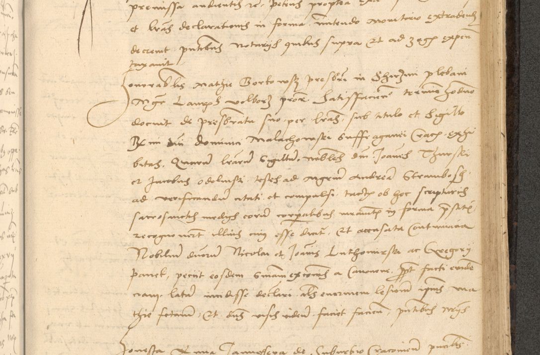 Zdjęcie nr 636 dla obiektu archiwalnego: Acta actorum causarum, sentenciarum et obligationum coram reverendo patre domino Thoma Roznowski canonico et reverendissimi in Christo patris et domini domini Patri Dei gratia Cracoviensis. Sabbato, 26 Octobris in ecclesiam suam solenniter recepti officialis generalis Cracoviensis dinita administratura, qua fungebatur post mortem reverendissimi olim felicis recordationis domini Joannis Choiecki episcopi Cracoviensis et Regni Polonie cancelarii anno presenti currenti videlicet 1538, die 11 Marcii Piotrcovie in comiciis celebratis circiter 23 horam defuncti sepulto corpore nona eiusdemque obsequiis X respective Aprilis peractis electo sub indictione XI, pontificatu vero sanctissimi in Christo patris et domini nostri domini Pauli divina providencia pape tercii foeliciter moderni, anno quarto, incepta felicibus auspiciis continuantur ordine processu infrascripto
