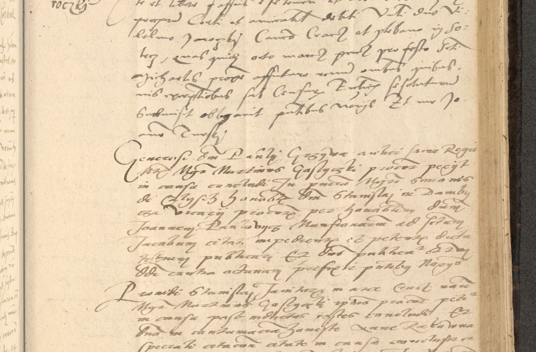 Zdjęcie nr 626 dla obiektu archiwalnego: Acta actorum causarum, sentenciarum et obligationum coram reverendo patre domino Thoma Roznowski canonico et reverendissimi in Christo patris et domini domini Patri Dei gratia Cracoviensis. Sabbato, 26 Octobris in ecclesiam suam solenniter recepti officialis generalis Cracoviensis dinita administratura, qua fungebatur post mortem reverendissimi olim felicis recordationis domini Joannis Choiecki episcopi Cracoviensis et Regni Polonie cancelarii anno presenti currenti videlicet 1538, die 11 Marcii Piotrcovie in comiciis celebratis circiter 23 horam defuncti sepulto corpore nona eiusdemque obsequiis X respective Aprilis peractis electo sub indictione XI, pontificatu vero sanctissimi in Christo patris et domini nostri domini Pauli divina providencia pape tercii foeliciter moderni, anno quarto, incepta felicibus auspiciis continuantur ordine processu infrascripto