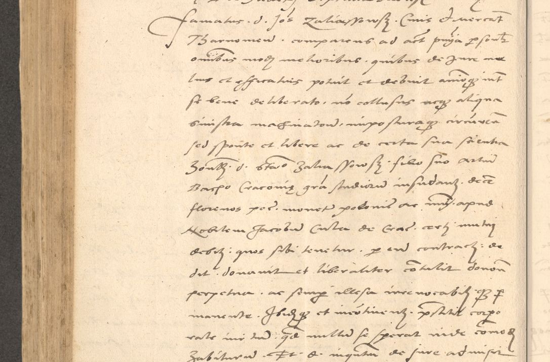 Zdjęcie nr 617 dla obiektu archiwalnego: Acta actorum causarum, sentenciarum et obligationum coram reverendo patre domino Thoma Roznowski canonico et reverendissimi in Christo patris et domini domini Patri Dei gratia Cracoviensis. Sabbato, 26 Octobris in ecclesiam suam solenniter recepti officialis generalis Cracoviensis dinita administratura, qua fungebatur post mortem reverendissimi olim felicis recordationis domini Joannis Choiecki episcopi Cracoviensis et Regni Polonie cancelarii anno presenti currenti videlicet 1538, die 11 Marcii Piotrcovie in comiciis celebratis circiter 23 horam defuncti sepulto corpore nona eiusdemque obsequiis X respective Aprilis peractis electo sub indictione XI, pontificatu vero sanctissimi in Christo patris et domini nostri domini Pauli divina providencia pape tercii foeliciter moderni, anno quarto, incepta felicibus auspiciis continuantur ordine processu infrascripto