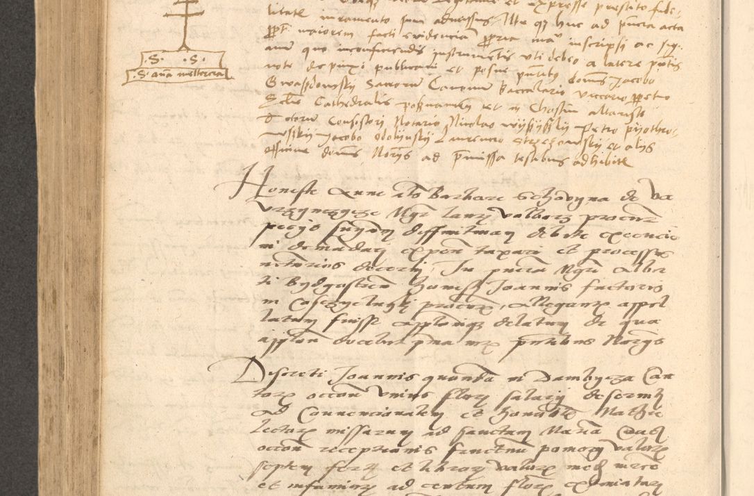 Zdjęcie nr 589 dla obiektu archiwalnego: Acta actorum causarum, sentenciarum et obligationum coram reverendo patre domino Thoma Roznowski canonico et reverendissimi in Christo patris et domini domini Patri Dei gratia Cracoviensis. Sabbato, 26 Octobris in ecclesiam suam solenniter recepti officialis generalis Cracoviensis dinita administratura, qua fungebatur post mortem reverendissimi olim felicis recordationis domini Joannis Choiecki episcopi Cracoviensis et Regni Polonie cancelarii anno presenti currenti videlicet 1538, die 11 Marcii Piotrcovie in comiciis celebratis circiter 23 horam defuncti sepulto corpore nona eiusdemque obsequiis X respective Aprilis peractis electo sub indictione XI, pontificatu vero sanctissimi in Christo patris et domini nostri domini Pauli divina providencia pape tercii foeliciter moderni, anno quarto, incepta felicibus auspiciis continuantur ordine processu infrascripto