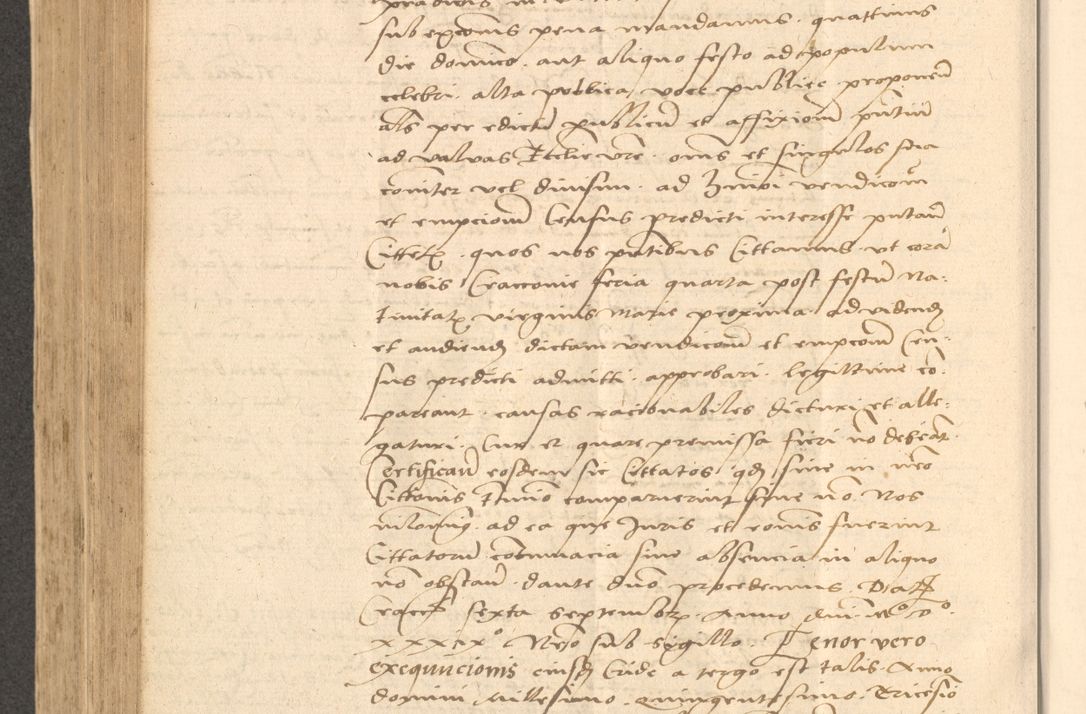 Zdjęcie nr 575 dla obiektu archiwalnego: Acta actorum causarum, sentenciarum et obligationum coram reverendo patre domino Thoma Roznowski canonico et reverendissimi in Christo patris et domini domini Patri Dei gratia Cracoviensis. Sabbato, 26 Octobris in ecclesiam suam solenniter recepti officialis generalis Cracoviensis dinita administratura, qua fungebatur post mortem reverendissimi olim felicis recordationis domini Joannis Choiecki episcopi Cracoviensis et Regni Polonie cancelarii anno presenti currenti videlicet 1538, die 11 Marcii Piotrcovie in comiciis celebratis circiter 23 horam defuncti sepulto corpore nona eiusdemque obsequiis X respective Aprilis peractis electo sub indictione XI, pontificatu vero sanctissimi in Christo patris et domini nostri domini Pauli divina providencia pape tercii foeliciter moderni, anno quarto, incepta felicibus auspiciis continuantur ordine processu infrascripto