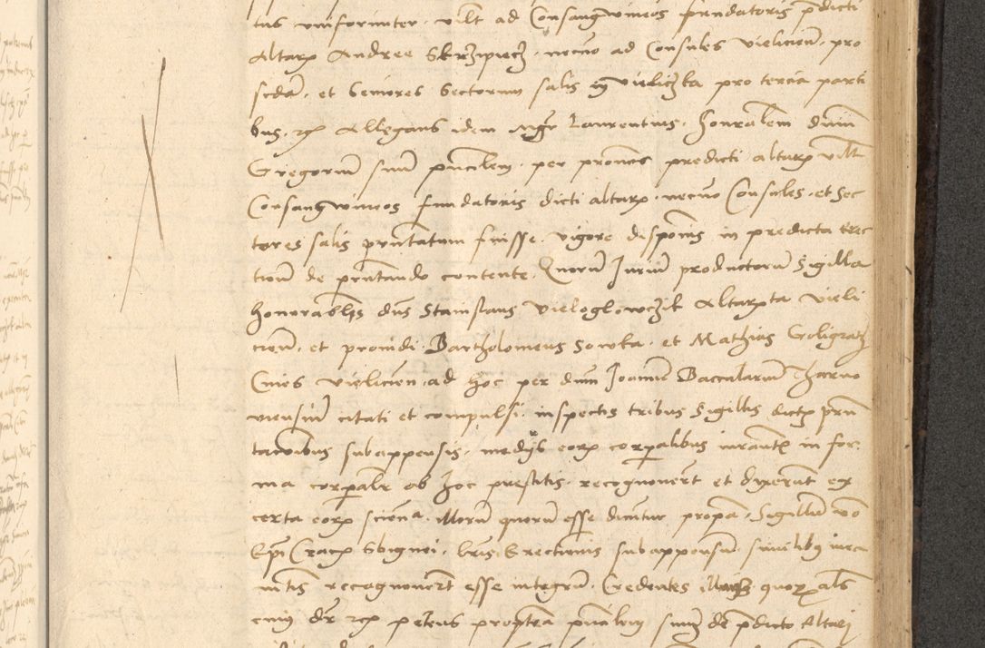 Zdjęcie nr 556 dla obiektu archiwalnego: Acta actorum causarum, sentenciarum et obligationum coram reverendo patre domino Thoma Roznowski canonico et reverendissimi in Christo patris et domini domini Patri Dei gratia Cracoviensis. Sabbato, 26 Octobris in ecclesiam suam solenniter recepti officialis generalis Cracoviensis dinita administratura, qua fungebatur post mortem reverendissimi olim felicis recordationis domini Joannis Choiecki episcopi Cracoviensis et Regni Polonie cancelarii anno presenti currenti videlicet 1538, die 11 Marcii Piotrcovie in comiciis celebratis circiter 23 horam defuncti sepulto corpore nona eiusdemque obsequiis X respective Aprilis peractis electo sub indictione XI, pontificatu vero sanctissimi in Christo patris et domini nostri domini Pauli divina providencia pape tercii foeliciter moderni, anno quarto, incepta felicibus auspiciis continuantur ordine processu infrascripto