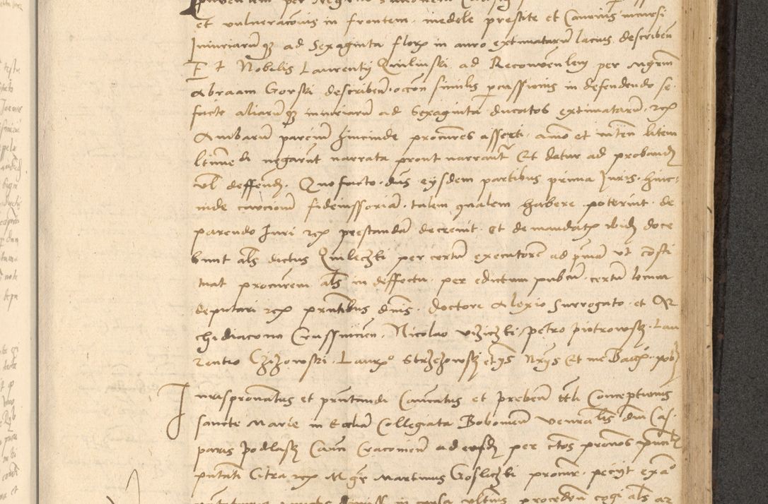 Zdjęcie nr 554 dla obiektu archiwalnego: Acta actorum causarum, sentenciarum et obligationum coram reverendo patre domino Thoma Roznowski canonico et reverendissimi in Christo patris et domini domini Patri Dei gratia Cracoviensis. Sabbato, 26 Octobris in ecclesiam suam solenniter recepti officialis generalis Cracoviensis dinita administratura, qua fungebatur post mortem reverendissimi olim felicis recordationis domini Joannis Choiecki episcopi Cracoviensis et Regni Polonie cancelarii anno presenti currenti videlicet 1538, die 11 Marcii Piotrcovie in comiciis celebratis circiter 23 horam defuncti sepulto corpore nona eiusdemque obsequiis X respective Aprilis peractis electo sub indictione XI, pontificatu vero sanctissimi in Christo patris et domini nostri domini Pauli divina providencia pape tercii foeliciter moderni, anno quarto, incepta felicibus auspiciis continuantur ordine processu infrascripto