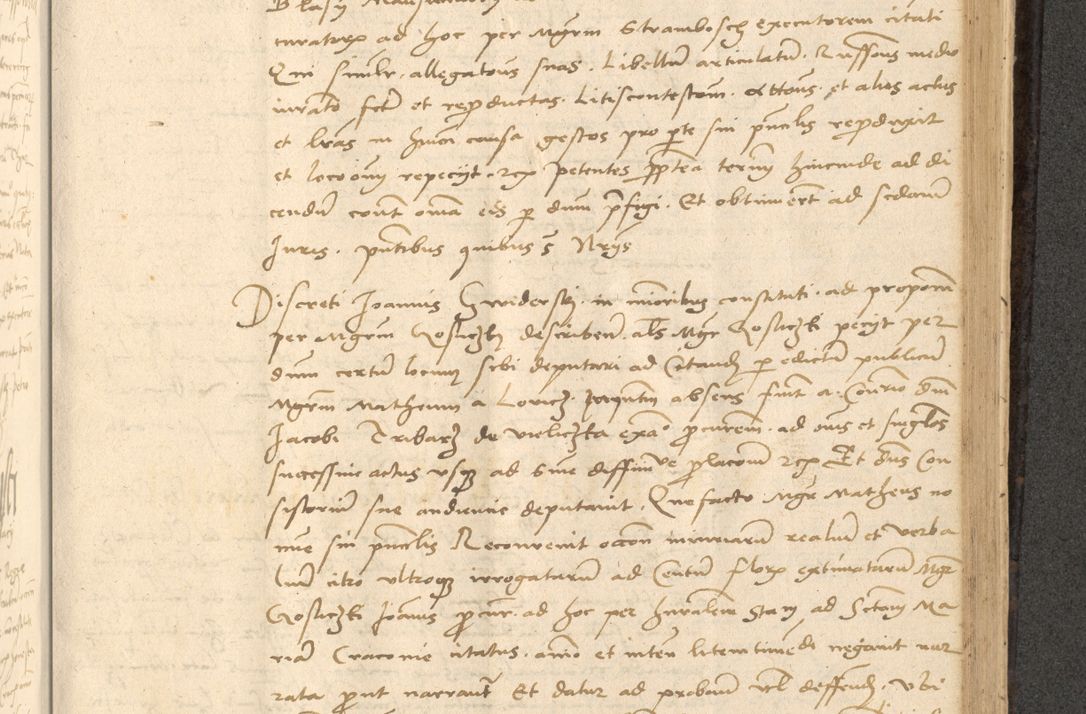 Zdjęcie nr 548 dla obiektu archiwalnego: Acta actorum causarum, sentenciarum et obligationum coram reverendo patre domino Thoma Roznowski canonico et reverendissimi in Christo patris et domini domini Patri Dei gratia Cracoviensis. Sabbato, 26 Octobris in ecclesiam suam solenniter recepti officialis generalis Cracoviensis dinita administratura, qua fungebatur post mortem reverendissimi olim felicis recordationis domini Joannis Choiecki episcopi Cracoviensis et Regni Polonie cancelarii anno presenti currenti videlicet 1538, die 11 Marcii Piotrcovie in comiciis celebratis circiter 23 horam defuncti sepulto corpore nona eiusdemque obsequiis X respective Aprilis peractis electo sub indictione XI, pontificatu vero sanctissimi in Christo patris et domini nostri domini Pauli divina providencia pape tercii foeliciter moderni, anno quarto, incepta felicibus auspiciis continuantur ordine processu infrascripto