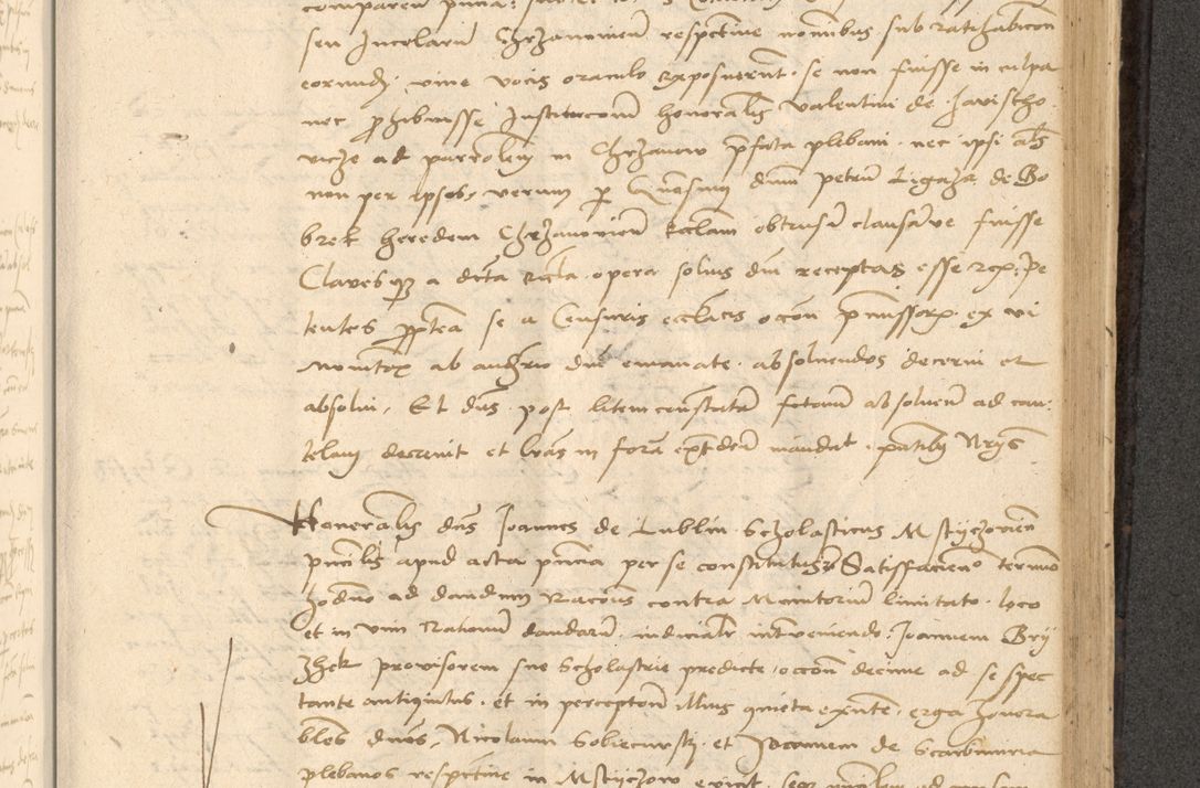 Zdjęcie nr 544 dla obiektu archiwalnego: Acta actorum causarum, sentenciarum et obligationum coram reverendo patre domino Thoma Roznowski canonico et reverendissimi in Christo patris et domini domini Patri Dei gratia Cracoviensis. Sabbato, 26 Octobris in ecclesiam suam solenniter recepti officialis generalis Cracoviensis dinita administratura, qua fungebatur post mortem reverendissimi olim felicis recordationis domini Joannis Choiecki episcopi Cracoviensis et Regni Polonie cancelarii anno presenti currenti videlicet 1538, die 11 Marcii Piotrcovie in comiciis celebratis circiter 23 horam defuncti sepulto corpore nona eiusdemque obsequiis X respective Aprilis peractis electo sub indictione XI, pontificatu vero sanctissimi in Christo patris et domini nostri domini Pauli divina providencia pape tercii foeliciter moderni, anno quarto, incepta felicibus auspiciis continuantur ordine processu infrascripto