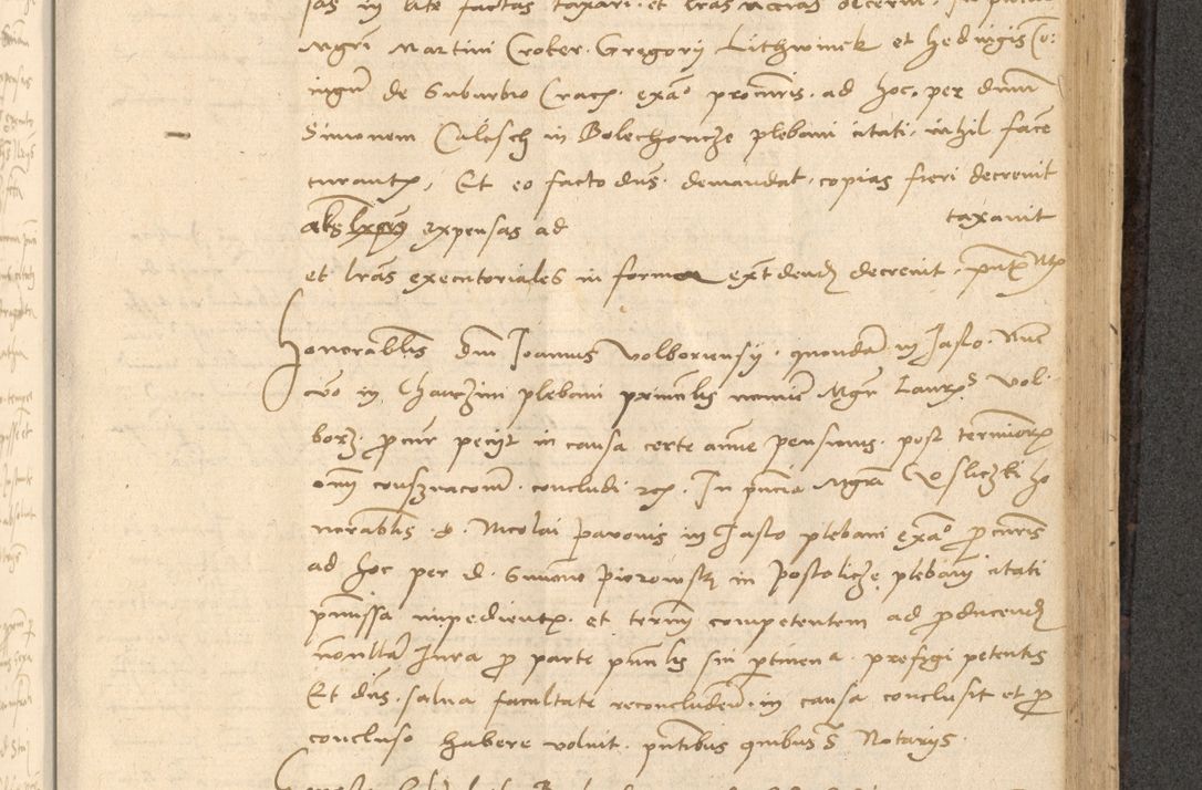 Zdjęcie nr 538 dla obiektu archiwalnego: Acta actorum causarum, sentenciarum et obligationum coram reverendo patre domino Thoma Roznowski canonico et reverendissimi in Christo patris et domini domini Patri Dei gratia Cracoviensis. Sabbato, 26 Octobris in ecclesiam suam solenniter recepti officialis generalis Cracoviensis dinita administratura, qua fungebatur post mortem reverendissimi olim felicis recordationis domini Joannis Choiecki episcopi Cracoviensis et Regni Polonie cancelarii anno presenti currenti videlicet 1538, die 11 Marcii Piotrcovie in comiciis celebratis circiter 23 horam defuncti sepulto corpore nona eiusdemque obsequiis X respective Aprilis peractis electo sub indictione XI, pontificatu vero sanctissimi in Christo patris et domini nostri domini Pauli divina providencia pape tercii foeliciter moderni, anno quarto, incepta felicibus auspiciis continuantur ordine processu infrascripto