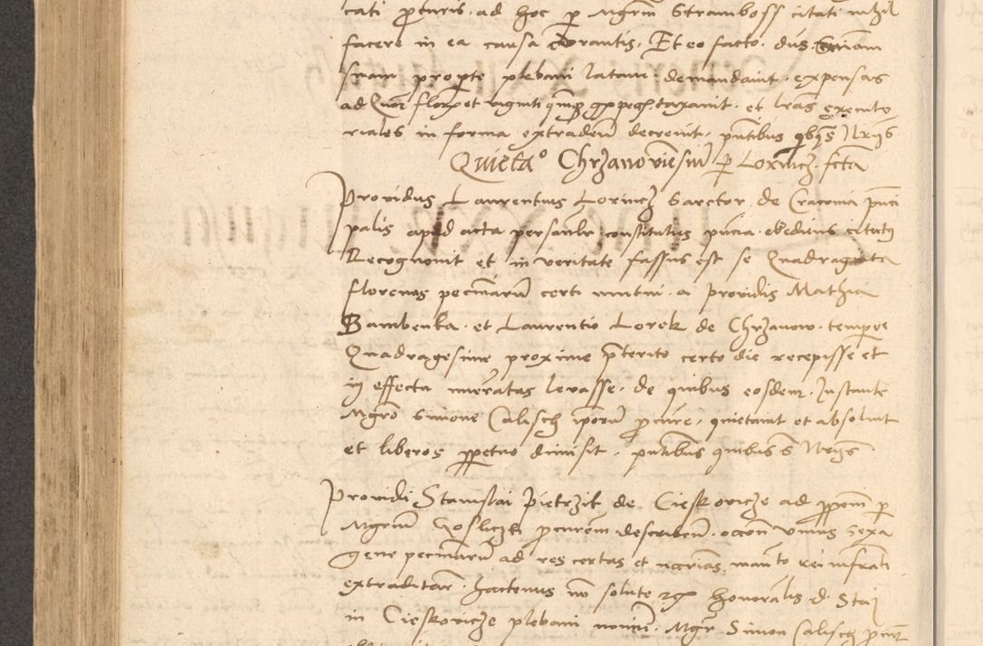 Zdjęcie nr 537 dla obiektu archiwalnego: Acta actorum causarum, sentenciarum et obligationum coram reverendo patre domino Thoma Roznowski canonico et reverendissimi in Christo patris et domini domini Patri Dei gratia Cracoviensis. Sabbato, 26 Octobris in ecclesiam suam solenniter recepti officialis generalis Cracoviensis dinita administratura, qua fungebatur post mortem reverendissimi olim felicis recordationis domini Joannis Choiecki episcopi Cracoviensis et Regni Polonie cancelarii anno presenti currenti videlicet 1538, die 11 Marcii Piotrcovie in comiciis celebratis circiter 23 horam defuncti sepulto corpore nona eiusdemque obsequiis X respective Aprilis peractis electo sub indictione XI, pontificatu vero sanctissimi in Christo patris et domini nostri domini Pauli divina providencia pape tercii foeliciter moderni, anno quarto, incepta felicibus auspiciis continuantur ordine processu infrascripto