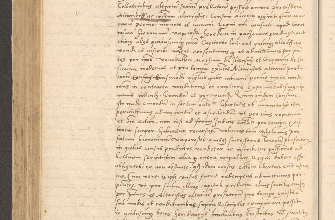 Zdjęcie nr 533 dla obiektu archiwalnego: Acta actorum causarum, sentenciarum et obligationum coram reverendo patre domino Thoma Roznowski canonico et reverendissimi in Christo patris et domini domini Patri Dei gratia Cracoviensis. Sabbato, 26 Octobris in ecclesiam suam solenniter recepti officialis generalis Cracoviensis dinita administratura, qua fungebatur post mortem reverendissimi olim felicis recordationis domini Joannis Choiecki episcopi Cracoviensis et Regni Polonie cancelarii anno presenti currenti videlicet 1538, die 11 Marcii Piotrcovie in comiciis celebratis circiter 23 horam defuncti sepulto corpore nona eiusdemque obsequiis X respective Aprilis peractis electo sub indictione XI, pontificatu vero sanctissimi in Christo patris et domini nostri domini Pauli divina providencia pape tercii foeliciter moderni, anno quarto, incepta felicibus auspiciis continuantur ordine processu infrascripto