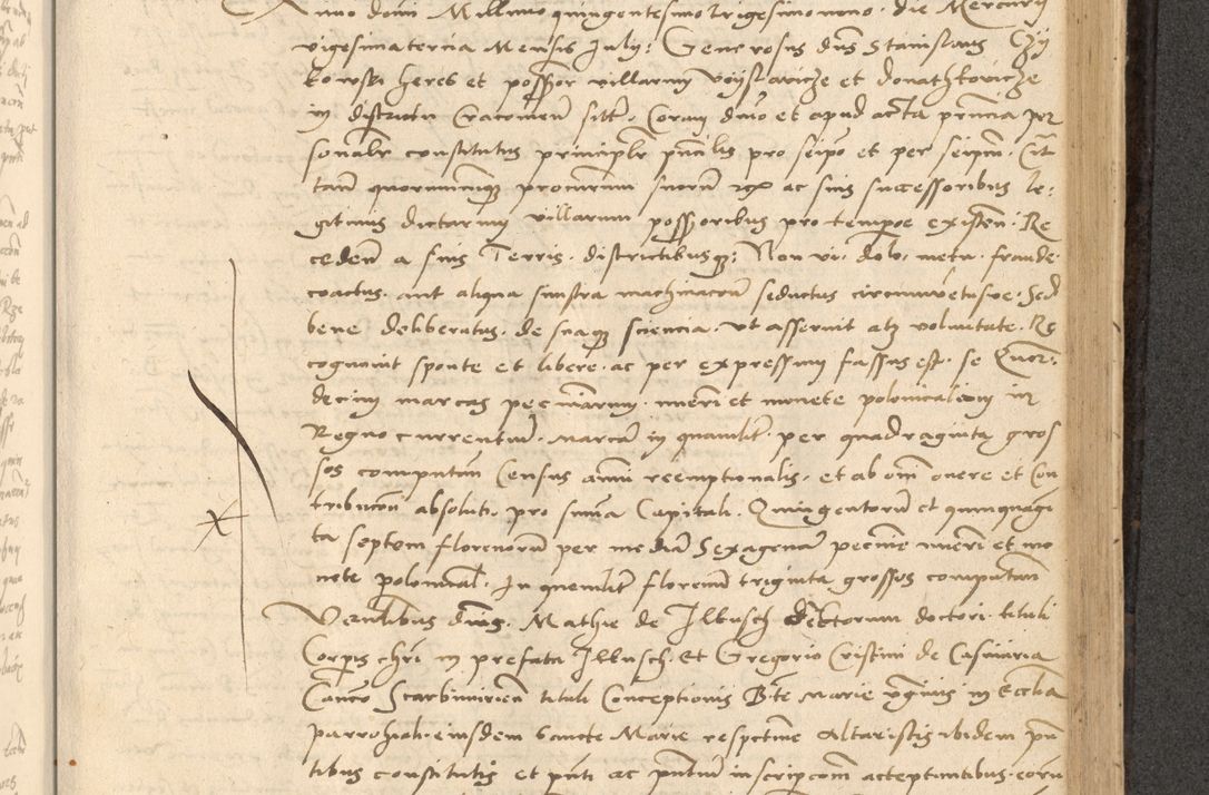 Zdjęcie nr 528 dla obiektu archiwalnego: Acta actorum causarum, sentenciarum et obligationum coram reverendo patre domino Thoma Roznowski canonico et reverendissimi in Christo patris et domini domini Patri Dei gratia Cracoviensis. Sabbato, 26 Octobris in ecclesiam suam solenniter recepti officialis generalis Cracoviensis dinita administratura, qua fungebatur post mortem reverendissimi olim felicis recordationis domini Joannis Choiecki episcopi Cracoviensis et Regni Polonie cancelarii anno presenti currenti videlicet 1538, die 11 Marcii Piotrcovie in comiciis celebratis circiter 23 horam defuncti sepulto corpore nona eiusdemque obsequiis X respective Aprilis peractis electo sub indictione XI, pontificatu vero sanctissimi in Christo patris et domini nostri domini Pauli divina providencia pape tercii foeliciter moderni, anno quarto, incepta felicibus auspiciis continuantur ordine processu infrascripto