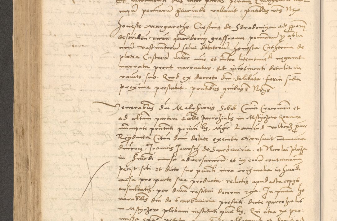 Zdjęcie nr 523 dla obiektu archiwalnego: Acta actorum causarum, sentenciarum et obligationum coram reverendo patre domino Thoma Roznowski canonico et reverendissimi in Christo patris et domini domini Patri Dei gratia Cracoviensis. Sabbato, 26 Octobris in ecclesiam suam solenniter recepti officialis generalis Cracoviensis dinita administratura, qua fungebatur post mortem reverendissimi olim felicis recordationis domini Joannis Choiecki episcopi Cracoviensis et Regni Polonie cancelarii anno presenti currenti videlicet 1538, die 11 Marcii Piotrcovie in comiciis celebratis circiter 23 horam defuncti sepulto corpore nona eiusdemque obsequiis X respective Aprilis peractis electo sub indictione XI, pontificatu vero sanctissimi in Christo patris et domini nostri domini Pauli divina providencia pape tercii foeliciter moderni, anno quarto, incepta felicibus auspiciis continuantur ordine processu infrascripto