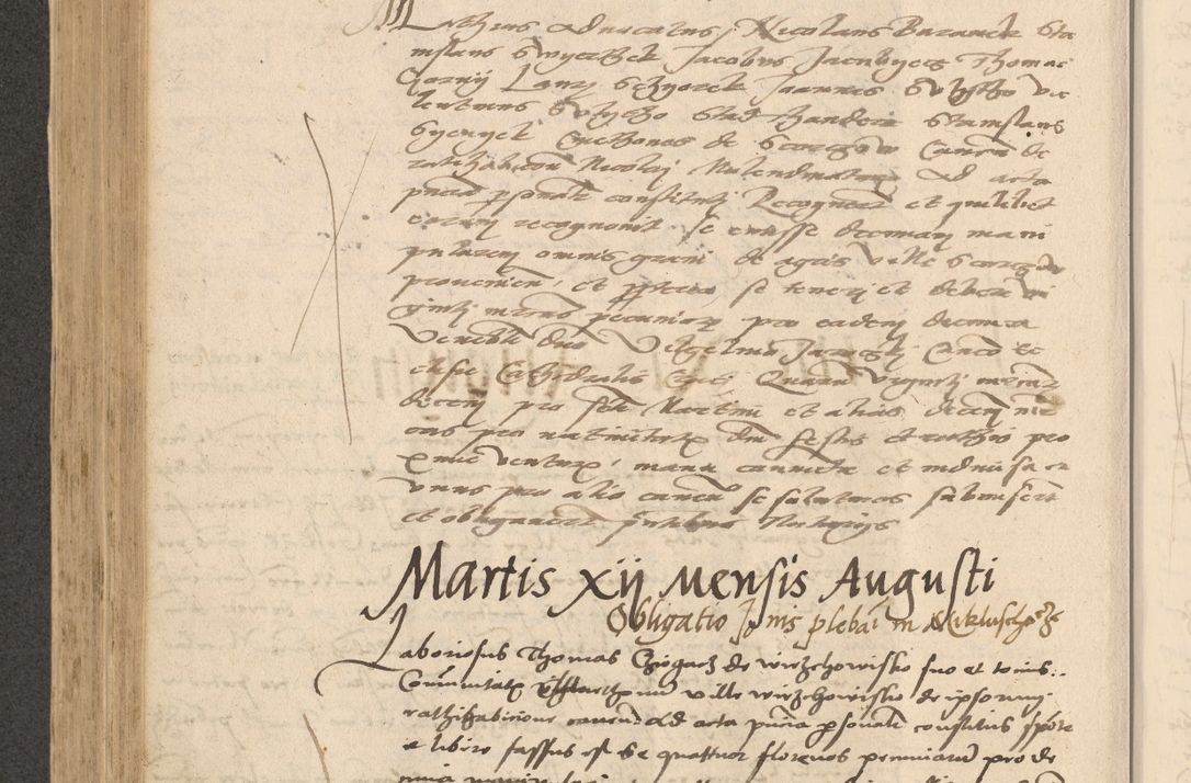 Zdjęcie nr 521 dla obiektu archiwalnego: Acta actorum causarum, sentenciarum et obligationum coram reverendo patre domino Thoma Roznowski canonico et reverendissimi in Christo patris et domini domini Patri Dei gratia Cracoviensis. Sabbato, 26 Octobris in ecclesiam suam solenniter recepti officialis generalis Cracoviensis dinita administratura, qua fungebatur post mortem reverendissimi olim felicis recordationis domini Joannis Choiecki episcopi Cracoviensis et Regni Polonie cancelarii anno presenti currenti videlicet 1538, die 11 Marcii Piotrcovie in comiciis celebratis circiter 23 horam defuncti sepulto corpore nona eiusdemque obsequiis X respective Aprilis peractis electo sub indictione XI, pontificatu vero sanctissimi in Christo patris et domini nostri domini Pauli divina providencia pape tercii foeliciter moderni, anno quarto, incepta felicibus auspiciis continuantur ordine processu infrascripto