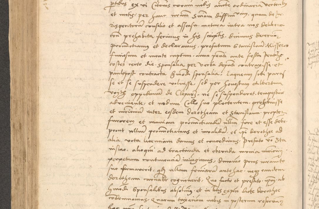 Zdjęcie nr 515 dla obiektu archiwalnego: Acta actorum causarum, sentenciarum et obligationum coram reverendo patre domino Thoma Roznowski canonico et reverendissimi in Christo patris et domini domini Patri Dei gratia Cracoviensis. Sabbato, 26 Octobris in ecclesiam suam solenniter recepti officialis generalis Cracoviensis dinita administratura, qua fungebatur post mortem reverendissimi olim felicis recordationis domini Joannis Choiecki episcopi Cracoviensis et Regni Polonie cancelarii anno presenti currenti videlicet 1538, die 11 Marcii Piotrcovie in comiciis celebratis circiter 23 horam defuncti sepulto corpore nona eiusdemque obsequiis X respective Aprilis peractis electo sub indictione XI, pontificatu vero sanctissimi in Christo patris et domini nostri domini Pauli divina providencia pape tercii foeliciter moderni, anno quarto, incepta felicibus auspiciis continuantur ordine processu infrascripto