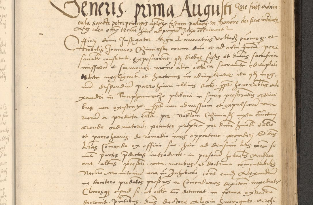 Zdjęcie nr 508 dla obiektu archiwalnego: Acta actorum causarum, sentenciarum et obligationum coram reverendo patre domino Thoma Roznowski canonico et reverendissimi in Christo patris et domini domini Patri Dei gratia Cracoviensis. Sabbato, 26 Octobris in ecclesiam suam solenniter recepti officialis generalis Cracoviensis dinita administratura, qua fungebatur post mortem reverendissimi olim felicis recordationis domini Joannis Choiecki episcopi Cracoviensis et Regni Polonie cancelarii anno presenti currenti videlicet 1538, die 11 Marcii Piotrcovie in comiciis celebratis circiter 23 horam defuncti sepulto corpore nona eiusdemque obsequiis X respective Aprilis peractis electo sub indictione XI, pontificatu vero sanctissimi in Christo patris et domini nostri domini Pauli divina providencia pape tercii foeliciter moderni, anno quarto, incepta felicibus auspiciis continuantur ordine processu infrascripto