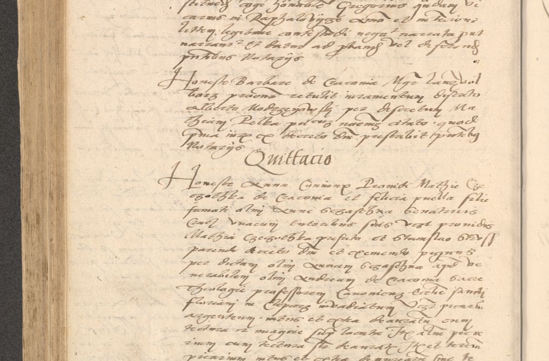 Zdjęcie nr 507 dla obiektu archiwalnego: Acta actorum causarum, sentenciarum et obligationum coram reverendo patre domino Thoma Roznowski canonico et reverendissimi in Christo patris et domini domini Patri Dei gratia Cracoviensis. Sabbato, 26 Octobris in ecclesiam suam solenniter recepti officialis generalis Cracoviensis dinita administratura, qua fungebatur post mortem reverendissimi olim felicis recordationis domini Joannis Choiecki episcopi Cracoviensis et Regni Polonie cancelarii anno presenti currenti videlicet 1538, die 11 Marcii Piotrcovie in comiciis celebratis circiter 23 horam defuncti sepulto corpore nona eiusdemque obsequiis X respective Aprilis peractis electo sub indictione XI, pontificatu vero sanctissimi in Christo patris et domini nostri domini Pauli divina providencia pape tercii foeliciter moderni, anno quarto, incepta felicibus auspiciis continuantur ordine processu infrascripto