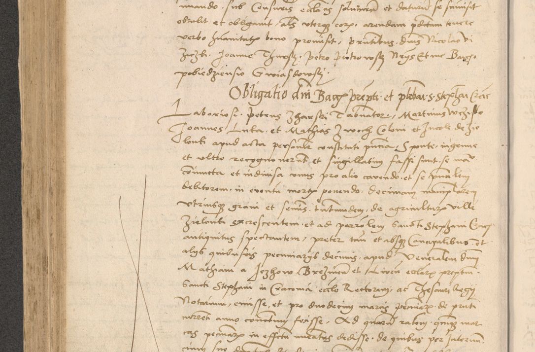 Zdjęcie nr 505 dla obiektu archiwalnego: Acta actorum causarum, sentenciarum et obligationum coram reverendo patre domino Thoma Roznowski canonico et reverendissimi in Christo patris et domini domini Patri Dei gratia Cracoviensis. Sabbato, 26 Octobris in ecclesiam suam solenniter recepti officialis generalis Cracoviensis dinita administratura, qua fungebatur post mortem reverendissimi olim felicis recordationis domini Joannis Choiecki episcopi Cracoviensis et Regni Polonie cancelarii anno presenti currenti videlicet 1538, die 11 Marcii Piotrcovie in comiciis celebratis circiter 23 horam defuncti sepulto corpore nona eiusdemque obsequiis X respective Aprilis peractis electo sub indictione XI, pontificatu vero sanctissimi in Christo patris et domini nostri domini Pauli divina providencia pape tercii foeliciter moderni, anno quarto, incepta felicibus auspiciis continuantur ordine processu infrascripto