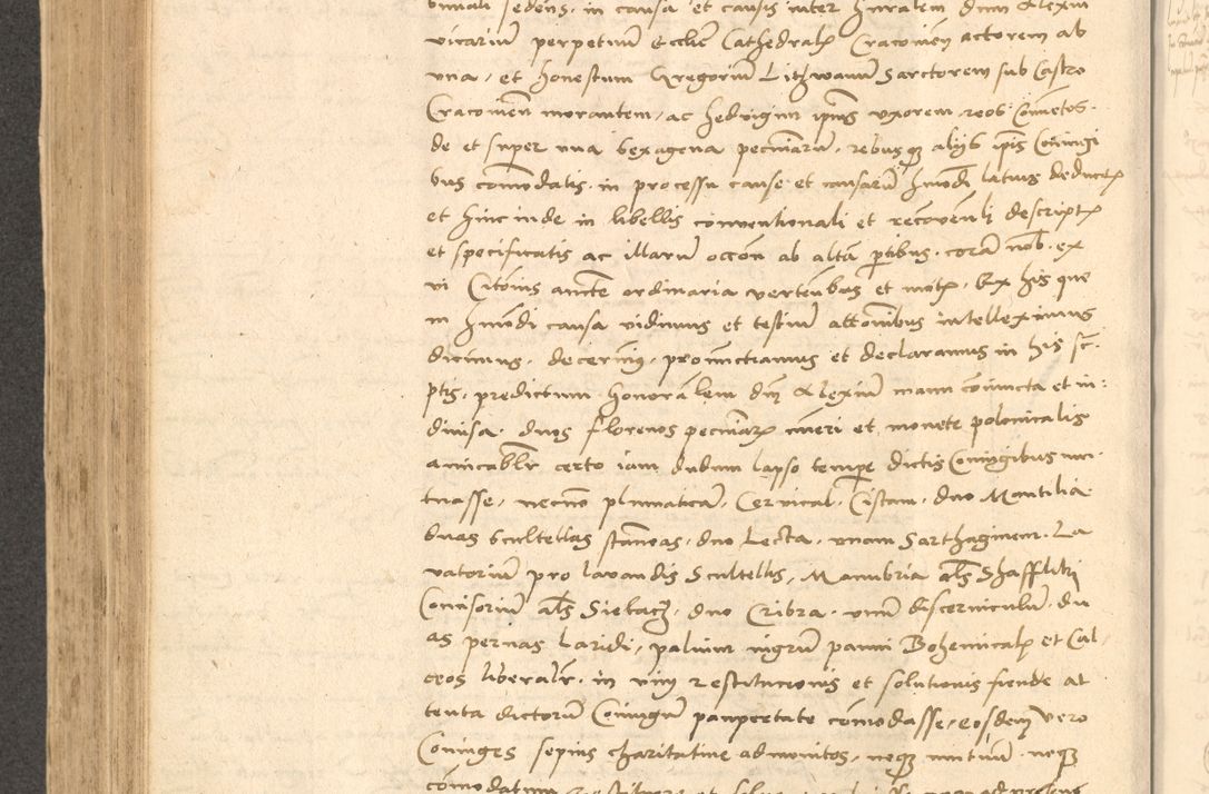 Zdjęcie nr 503 dla obiektu archiwalnego: Acta actorum causarum, sentenciarum et obligationum coram reverendo patre domino Thoma Roznowski canonico et reverendissimi in Christo patris et domini domini Patri Dei gratia Cracoviensis. Sabbato, 26 Octobris in ecclesiam suam solenniter recepti officialis generalis Cracoviensis dinita administratura, qua fungebatur post mortem reverendissimi olim felicis recordationis domini Joannis Choiecki episcopi Cracoviensis et Regni Polonie cancelarii anno presenti currenti videlicet 1538, die 11 Marcii Piotrcovie in comiciis celebratis circiter 23 horam defuncti sepulto corpore nona eiusdemque obsequiis X respective Aprilis peractis electo sub indictione XI, pontificatu vero sanctissimi in Christo patris et domini nostri domini Pauli divina providencia pape tercii foeliciter moderni, anno quarto, incepta felicibus auspiciis continuantur ordine processu infrascripto