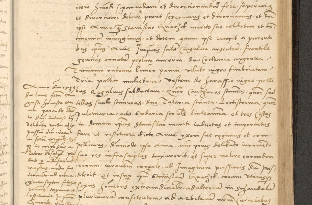 Zdjęcie nr 498 dla obiektu archiwalnego: Acta actorum causarum, sentenciarum et obligationum coram reverendo patre domino Thoma Roznowski canonico et reverendissimi in Christo patris et domini domini Patri Dei gratia Cracoviensis. Sabbato, 26 Octobris in ecclesiam suam solenniter recepti officialis generalis Cracoviensis dinita administratura, qua fungebatur post mortem reverendissimi olim felicis recordationis domini Joannis Choiecki episcopi Cracoviensis et Regni Polonie cancelarii anno presenti currenti videlicet 1538, die 11 Marcii Piotrcovie in comiciis celebratis circiter 23 horam defuncti sepulto corpore nona eiusdemque obsequiis X respective Aprilis peractis electo sub indictione XI, pontificatu vero sanctissimi in Christo patris et domini nostri domini Pauli divina providencia pape tercii foeliciter moderni, anno quarto, incepta felicibus auspiciis continuantur ordine processu infrascripto
