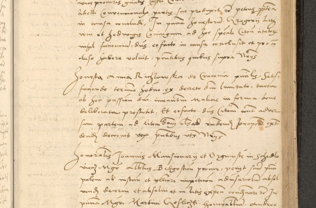 Zdjęcie nr 496 dla obiektu archiwalnego: Acta actorum causarum, sentenciarum et obligationum coram reverendo patre domino Thoma Roznowski canonico et reverendissimi in Christo patris et domini domini Patri Dei gratia Cracoviensis. Sabbato, 26 Octobris in ecclesiam suam solenniter recepti officialis generalis Cracoviensis dinita administratura, qua fungebatur post mortem reverendissimi olim felicis recordationis domini Joannis Choiecki episcopi Cracoviensis et Regni Polonie cancelarii anno presenti currenti videlicet 1538, die 11 Marcii Piotrcovie in comiciis celebratis circiter 23 horam defuncti sepulto corpore nona eiusdemque obsequiis X respective Aprilis peractis electo sub indictione XI, pontificatu vero sanctissimi in Christo patris et domini nostri domini Pauli divina providencia pape tercii foeliciter moderni, anno quarto, incepta felicibus auspiciis continuantur ordine processu infrascripto