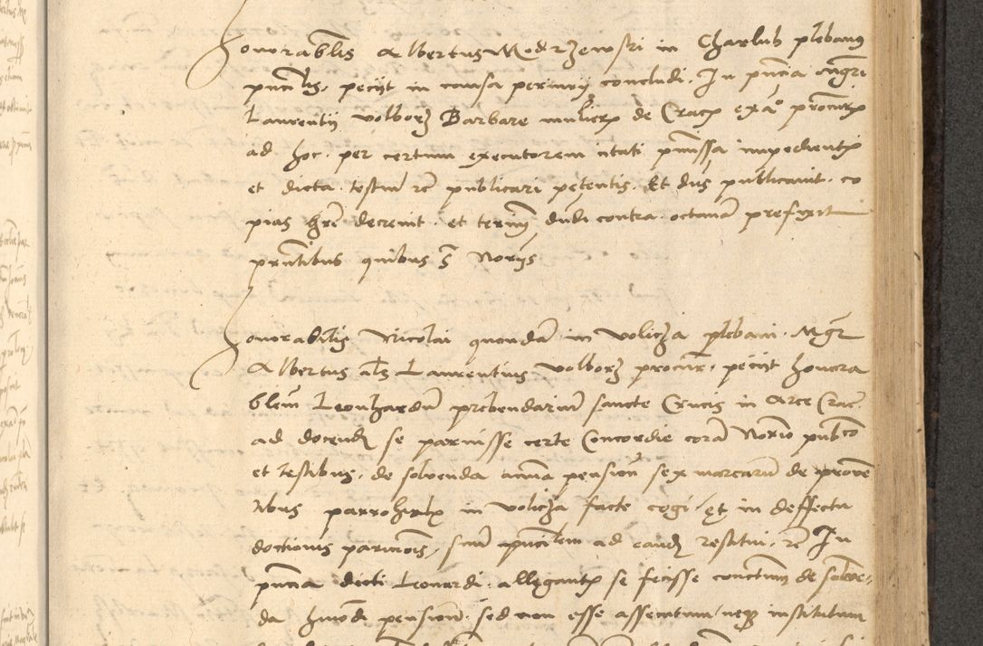 Zdjęcie nr 492 dla obiektu archiwalnego: Acta actorum causarum, sentenciarum et obligationum coram reverendo patre domino Thoma Roznowski canonico et reverendissimi in Christo patris et domini domini Patri Dei gratia Cracoviensis. Sabbato, 26 Octobris in ecclesiam suam solenniter recepti officialis generalis Cracoviensis dinita administratura, qua fungebatur post mortem reverendissimi olim felicis recordationis domini Joannis Choiecki episcopi Cracoviensis et Regni Polonie cancelarii anno presenti currenti videlicet 1538, die 11 Marcii Piotrcovie in comiciis celebratis circiter 23 horam defuncti sepulto corpore nona eiusdemque obsequiis X respective Aprilis peractis electo sub indictione XI, pontificatu vero sanctissimi in Christo patris et domini nostri domini Pauli divina providencia pape tercii foeliciter moderni, anno quarto, incepta felicibus auspiciis continuantur ordine processu infrascripto