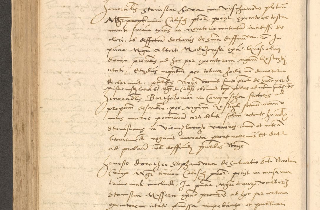 Zdjęcie nr 475 dla obiektu archiwalnego: Acta actorum causarum, sentenciarum et obligationum coram reverendo patre domino Thoma Roznowski canonico et reverendissimi in Christo patris et domini domini Patri Dei gratia Cracoviensis. Sabbato, 26 Octobris in ecclesiam suam solenniter recepti officialis generalis Cracoviensis dinita administratura, qua fungebatur post mortem reverendissimi olim felicis recordationis domini Joannis Choiecki episcopi Cracoviensis et Regni Polonie cancelarii anno presenti currenti videlicet 1538, die 11 Marcii Piotrcovie in comiciis celebratis circiter 23 horam defuncti sepulto corpore nona eiusdemque obsequiis X respective Aprilis peractis electo sub indictione XI, pontificatu vero sanctissimi in Christo patris et domini nostri domini Pauli divina providencia pape tercii foeliciter moderni, anno quarto, incepta felicibus auspiciis continuantur ordine processu infrascripto