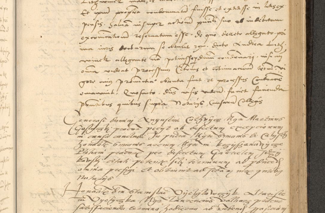 Zdjęcie nr 464 dla obiektu archiwalnego: Acta actorum causarum, sentenciarum et obligationum coram reverendo patre domino Thoma Roznowski canonico et reverendissimi in Christo patris et domini domini Patri Dei gratia Cracoviensis. Sabbato, 26 Octobris in ecclesiam suam solenniter recepti officialis generalis Cracoviensis dinita administratura, qua fungebatur post mortem reverendissimi olim felicis recordationis domini Joannis Choiecki episcopi Cracoviensis et Regni Polonie cancelarii anno presenti currenti videlicet 1538, die 11 Marcii Piotrcovie in comiciis celebratis circiter 23 horam defuncti sepulto corpore nona eiusdemque obsequiis X respective Aprilis peractis electo sub indictione XI, pontificatu vero sanctissimi in Christo patris et domini nostri domini Pauli divina providencia pape tercii foeliciter moderni, anno quarto, incepta felicibus auspiciis continuantur ordine processu infrascripto