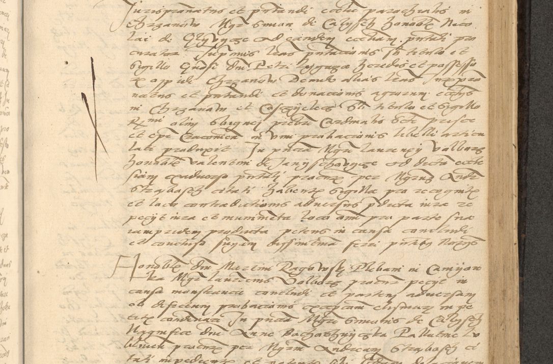 Zdjęcie nr 458 dla obiektu archiwalnego: Acta actorum causarum, sentenciarum et obligationum coram reverendo patre domino Thoma Roznowski canonico et reverendissimi in Christo patris et domini domini Patri Dei gratia Cracoviensis. Sabbato, 26 Octobris in ecclesiam suam solenniter recepti officialis generalis Cracoviensis dinita administratura, qua fungebatur post mortem reverendissimi olim felicis recordationis domini Joannis Choiecki episcopi Cracoviensis et Regni Polonie cancelarii anno presenti currenti videlicet 1538, die 11 Marcii Piotrcovie in comiciis celebratis circiter 23 horam defuncti sepulto corpore nona eiusdemque obsequiis X respective Aprilis peractis electo sub indictione XI, pontificatu vero sanctissimi in Christo patris et domini nostri domini Pauli divina providencia pape tercii foeliciter moderni, anno quarto, incepta felicibus auspiciis continuantur ordine processu infrascripto