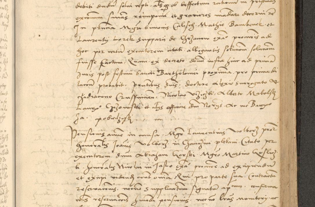 Zdjęcie nr 460 dla obiektu archiwalnego: Acta actorum causarum, sentenciarum et obligationum coram reverendo patre domino Thoma Roznowski canonico et reverendissimi in Christo patris et domini domini Patri Dei gratia Cracoviensis. Sabbato, 26 Octobris in ecclesiam suam solenniter recepti officialis generalis Cracoviensis dinita administratura, qua fungebatur post mortem reverendissimi olim felicis recordationis domini Joannis Choiecki episcopi Cracoviensis et Regni Polonie cancelarii anno presenti currenti videlicet 1538, die 11 Marcii Piotrcovie in comiciis celebratis circiter 23 horam defuncti sepulto corpore nona eiusdemque obsequiis X respective Aprilis peractis electo sub indictione XI, pontificatu vero sanctissimi in Christo patris et domini nostri domini Pauli divina providencia pape tercii foeliciter moderni, anno quarto, incepta felicibus auspiciis continuantur ordine processu infrascripto