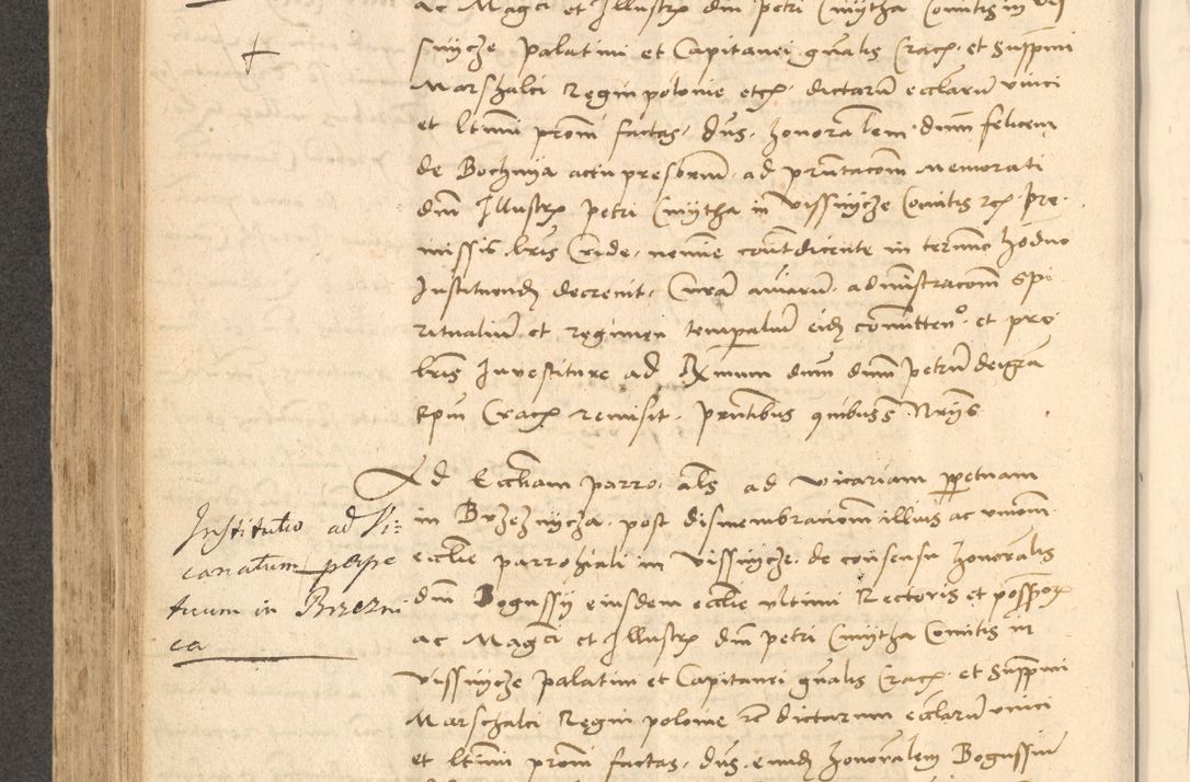 Zdjęcie nr 455 dla obiektu archiwalnego: Acta actorum causarum, sentenciarum et obligationum coram reverendo patre domino Thoma Roznowski canonico et reverendissimi in Christo patris et domini domini Patri Dei gratia Cracoviensis. Sabbato, 26 Octobris in ecclesiam suam solenniter recepti officialis generalis Cracoviensis dinita administratura, qua fungebatur post mortem reverendissimi olim felicis recordationis domini Joannis Choiecki episcopi Cracoviensis et Regni Polonie cancelarii anno presenti currenti videlicet 1538, die 11 Marcii Piotrcovie in comiciis celebratis circiter 23 horam defuncti sepulto corpore nona eiusdemque obsequiis X respective Aprilis peractis electo sub indictione XI, pontificatu vero sanctissimi in Christo patris et domini nostri domini Pauli divina providencia pape tercii foeliciter moderni, anno quarto, incepta felicibus auspiciis continuantur ordine processu infrascripto