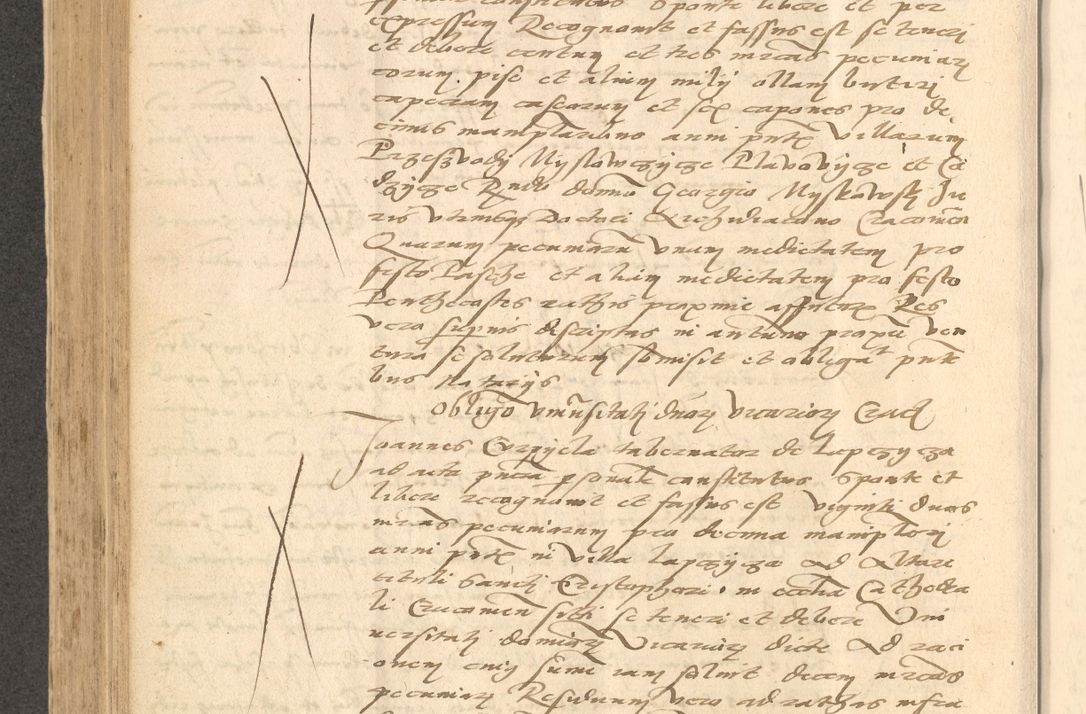 Zdjęcie nr 457 dla obiektu archiwalnego: Acta actorum causarum, sentenciarum et obligationum coram reverendo patre domino Thoma Roznowski canonico et reverendissimi in Christo patris et domini domini Patri Dei gratia Cracoviensis. Sabbato, 26 Octobris in ecclesiam suam solenniter recepti officialis generalis Cracoviensis dinita administratura, qua fungebatur post mortem reverendissimi olim felicis recordationis domini Joannis Choiecki episcopi Cracoviensis et Regni Polonie cancelarii anno presenti currenti videlicet 1538, die 11 Marcii Piotrcovie in comiciis celebratis circiter 23 horam defuncti sepulto corpore nona eiusdemque obsequiis X respective Aprilis peractis electo sub indictione XI, pontificatu vero sanctissimi in Christo patris et domini nostri domini Pauli divina providencia pape tercii foeliciter moderni, anno quarto, incepta felicibus auspiciis continuantur ordine processu infrascripto