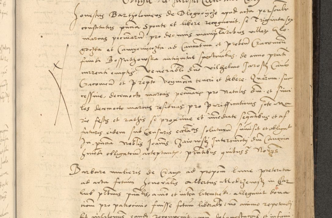 Zdjęcie nr 454 dla obiektu archiwalnego: Acta actorum causarum, sentenciarum et obligationum coram reverendo patre domino Thoma Roznowski canonico et reverendissimi in Christo patris et domini domini Patri Dei gratia Cracoviensis. Sabbato, 26 Octobris in ecclesiam suam solenniter recepti officialis generalis Cracoviensis dinita administratura, qua fungebatur post mortem reverendissimi olim felicis recordationis domini Joannis Choiecki episcopi Cracoviensis et Regni Polonie cancelarii anno presenti currenti videlicet 1538, die 11 Marcii Piotrcovie in comiciis celebratis circiter 23 horam defuncti sepulto corpore nona eiusdemque obsequiis X respective Aprilis peractis electo sub indictione XI, pontificatu vero sanctissimi in Christo patris et domini nostri domini Pauli divina providencia pape tercii foeliciter moderni, anno quarto, incepta felicibus auspiciis continuantur ordine processu infrascripto