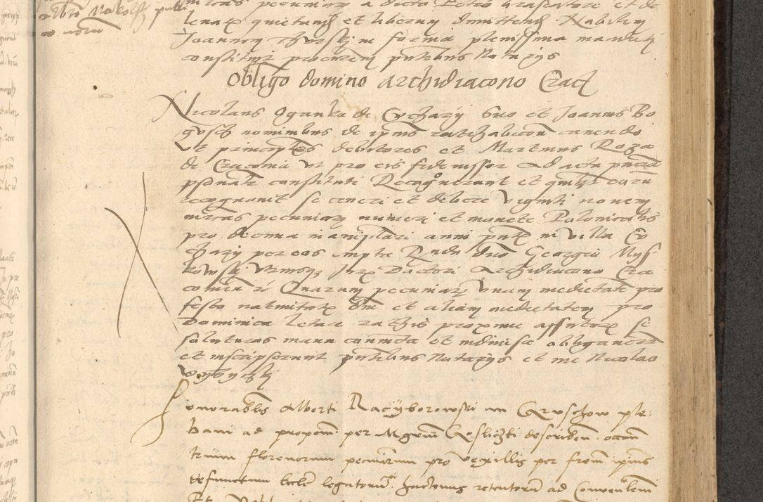 Zdjęcie nr 448 dla obiektu archiwalnego: Acta actorum causarum, sentenciarum et obligationum coram reverendo patre domino Thoma Roznowski canonico et reverendissimi in Christo patris et domini domini Patri Dei gratia Cracoviensis. Sabbato, 26 Octobris in ecclesiam suam solenniter recepti officialis generalis Cracoviensis dinita administratura, qua fungebatur post mortem reverendissimi olim felicis recordationis domini Joannis Choiecki episcopi Cracoviensis et Regni Polonie cancelarii anno presenti currenti videlicet 1538, die 11 Marcii Piotrcovie in comiciis celebratis circiter 23 horam defuncti sepulto corpore nona eiusdemque obsequiis X respective Aprilis peractis electo sub indictione XI, pontificatu vero sanctissimi in Christo patris et domini nostri domini Pauli divina providencia pape tercii foeliciter moderni, anno quarto, incepta felicibus auspiciis continuantur ordine processu infrascripto