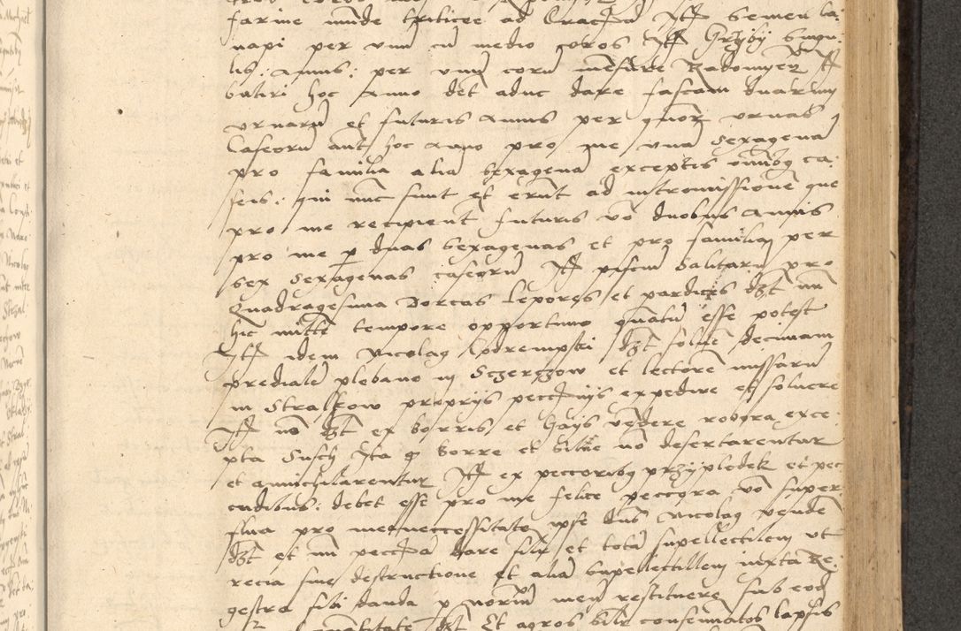 Zdjęcie nr 450 dla obiektu archiwalnego: Acta actorum causarum, sentenciarum et obligationum coram reverendo patre domino Thoma Roznowski canonico et reverendissimi in Christo patris et domini domini Patri Dei gratia Cracoviensis. Sabbato, 26 Octobris in ecclesiam suam solenniter recepti officialis generalis Cracoviensis dinita administratura, qua fungebatur post mortem reverendissimi olim felicis recordationis domini Joannis Choiecki episcopi Cracoviensis et Regni Polonie cancelarii anno presenti currenti videlicet 1538, die 11 Marcii Piotrcovie in comiciis celebratis circiter 23 horam defuncti sepulto corpore nona eiusdemque obsequiis X respective Aprilis peractis electo sub indictione XI, pontificatu vero sanctissimi in Christo patris et domini nostri domini Pauli divina providencia pape tercii foeliciter moderni, anno quarto, incepta felicibus auspiciis continuantur ordine processu infrascripto