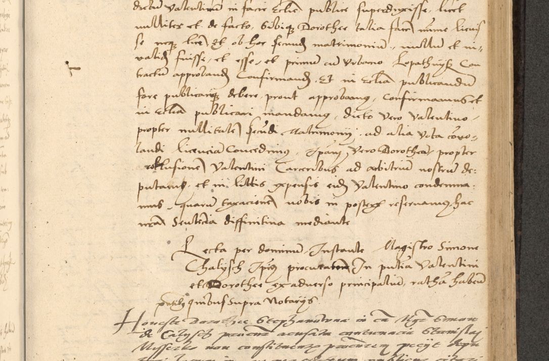 Zdjęcie nr 436 dla obiektu archiwalnego: Acta actorum causarum, sentenciarum et obligationum coram reverendo patre domino Thoma Roznowski canonico et reverendissimi in Christo patris et domini domini Patri Dei gratia Cracoviensis. Sabbato, 26 Octobris in ecclesiam suam solenniter recepti officialis generalis Cracoviensis dinita administratura, qua fungebatur post mortem reverendissimi olim felicis recordationis domini Joannis Choiecki episcopi Cracoviensis et Regni Polonie cancelarii anno presenti currenti videlicet 1538, die 11 Marcii Piotrcovie in comiciis celebratis circiter 23 horam defuncti sepulto corpore nona eiusdemque obsequiis X respective Aprilis peractis electo sub indictione XI, pontificatu vero sanctissimi in Christo patris et domini nostri domini Pauli divina providencia pape tercii foeliciter moderni, anno quarto, incepta felicibus auspiciis continuantur ordine processu infrascripto