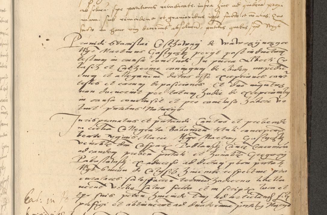 Zdjęcie nr 428 dla obiektu archiwalnego: Acta actorum causarum, sentenciarum et obligationum coram reverendo patre domino Thoma Roznowski canonico et reverendissimi in Christo patris et domini domini Patri Dei gratia Cracoviensis. Sabbato, 26 Octobris in ecclesiam suam solenniter recepti officialis generalis Cracoviensis dinita administratura, qua fungebatur post mortem reverendissimi olim felicis recordationis domini Joannis Choiecki episcopi Cracoviensis et Regni Polonie cancelarii anno presenti currenti videlicet 1538, die 11 Marcii Piotrcovie in comiciis celebratis circiter 23 horam defuncti sepulto corpore nona eiusdemque obsequiis X respective Aprilis peractis electo sub indictione XI, pontificatu vero sanctissimi in Christo patris et domini nostri domini Pauli divina providencia pape tercii foeliciter moderni, anno quarto, incepta felicibus auspiciis continuantur ordine processu infrascripto