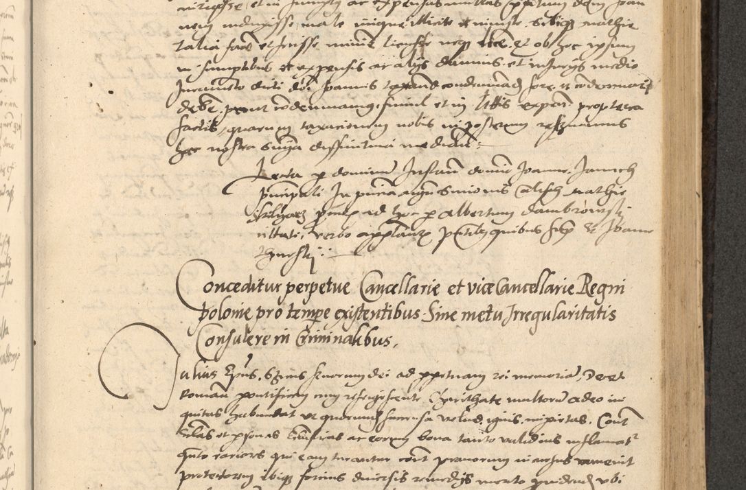 Zdjęcie nr 420 dla obiektu archiwalnego: Acta actorum causarum, sentenciarum et obligationum coram reverendo patre domino Thoma Roznowski canonico et reverendissimi in Christo patris et domini domini Patri Dei gratia Cracoviensis. Sabbato, 26 Octobris in ecclesiam suam solenniter recepti officialis generalis Cracoviensis dinita administratura, qua fungebatur post mortem reverendissimi olim felicis recordationis domini Joannis Choiecki episcopi Cracoviensis et Regni Polonie cancelarii anno presenti currenti videlicet 1538, die 11 Marcii Piotrcovie in comiciis celebratis circiter 23 horam defuncti sepulto corpore nona eiusdemque obsequiis X respective Aprilis peractis electo sub indictione XI, pontificatu vero sanctissimi in Christo patris et domini nostri domini Pauli divina providencia pape tercii foeliciter moderni, anno quarto, incepta felicibus auspiciis continuantur ordine processu infrascripto