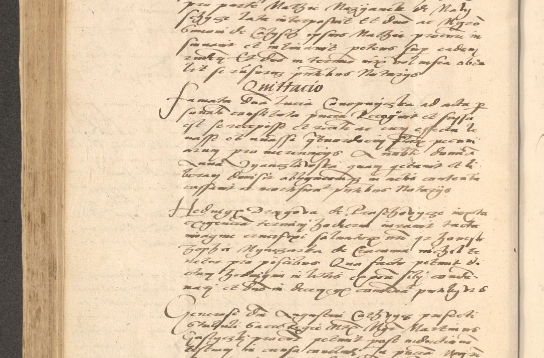 Zdjęcie nr 411 dla obiektu archiwalnego: Acta actorum causarum, sentenciarum et obligationum coram reverendo patre domino Thoma Roznowski canonico et reverendissimi in Christo patris et domini domini Patri Dei gratia Cracoviensis. Sabbato, 26 Octobris in ecclesiam suam solenniter recepti officialis generalis Cracoviensis dinita administratura, qua fungebatur post mortem reverendissimi olim felicis recordationis domini Joannis Choiecki episcopi Cracoviensis et Regni Polonie cancelarii anno presenti currenti videlicet 1538, die 11 Marcii Piotrcovie in comiciis celebratis circiter 23 horam defuncti sepulto corpore nona eiusdemque obsequiis X respective Aprilis peractis electo sub indictione XI, pontificatu vero sanctissimi in Christo patris et domini nostri domini Pauli divina providencia pape tercii foeliciter moderni, anno quarto, incepta felicibus auspiciis continuantur ordine processu infrascripto