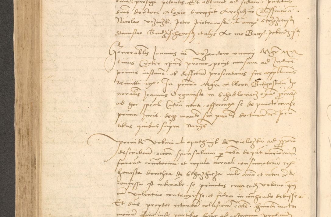 Zdjęcie nr 407 dla obiektu archiwalnego: Acta actorum causarum, sentenciarum et obligationum coram reverendo patre domino Thoma Roznowski canonico et reverendissimi in Christo patris et domini domini Patri Dei gratia Cracoviensis. Sabbato, 26 Octobris in ecclesiam suam solenniter recepti officialis generalis Cracoviensis dinita administratura, qua fungebatur post mortem reverendissimi olim felicis recordationis domini Joannis Choiecki episcopi Cracoviensis et Regni Polonie cancelarii anno presenti currenti videlicet 1538, die 11 Marcii Piotrcovie in comiciis celebratis circiter 23 horam defuncti sepulto corpore nona eiusdemque obsequiis X respective Aprilis peractis electo sub indictione XI, pontificatu vero sanctissimi in Christo patris et domini nostri domini Pauli divina providencia pape tercii foeliciter moderni, anno quarto, incepta felicibus auspiciis continuantur ordine processu infrascripto