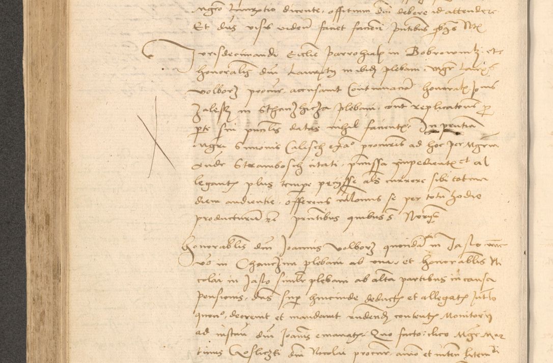 Zdjęcie nr 399 dla obiektu archiwalnego: Acta actorum causarum, sentenciarum et obligationum coram reverendo patre domino Thoma Roznowski canonico et reverendissimi in Christo patris et domini domini Patri Dei gratia Cracoviensis. Sabbato, 26 Octobris in ecclesiam suam solenniter recepti officialis generalis Cracoviensis dinita administratura, qua fungebatur post mortem reverendissimi olim felicis recordationis domini Joannis Choiecki episcopi Cracoviensis et Regni Polonie cancelarii anno presenti currenti videlicet 1538, die 11 Marcii Piotrcovie in comiciis celebratis circiter 23 horam defuncti sepulto corpore nona eiusdemque obsequiis X respective Aprilis peractis electo sub indictione XI, pontificatu vero sanctissimi in Christo patris et domini nostri domini Pauli divina providencia pape tercii foeliciter moderni, anno quarto, incepta felicibus auspiciis continuantur ordine processu infrascripto