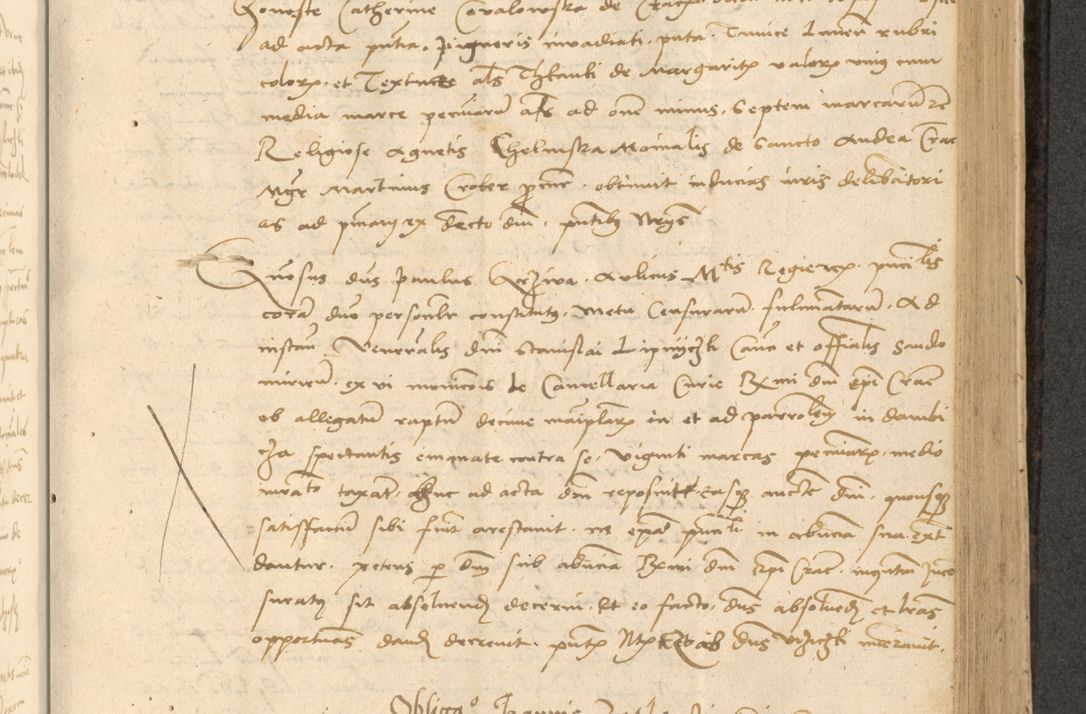 Zdjęcie nr 396 dla obiektu archiwalnego: Acta actorum causarum, sentenciarum et obligationum coram reverendo patre domino Thoma Roznowski canonico et reverendissimi in Christo patris et domini domini Patri Dei gratia Cracoviensis. Sabbato, 26 Octobris in ecclesiam suam solenniter recepti officialis generalis Cracoviensis dinita administratura, qua fungebatur post mortem reverendissimi olim felicis recordationis domini Joannis Choiecki episcopi Cracoviensis et Regni Polonie cancelarii anno presenti currenti videlicet 1538, die 11 Marcii Piotrcovie in comiciis celebratis circiter 23 horam defuncti sepulto corpore nona eiusdemque obsequiis X respective Aprilis peractis electo sub indictione XI, pontificatu vero sanctissimi in Christo patris et domini nostri domini Pauli divina providencia pape tercii foeliciter moderni, anno quarto, incepta felicibus auspiciis continuantur ordine processu infrascripto